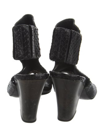 Zero + Maria Cornejo Embossed Leather Printed Sandals