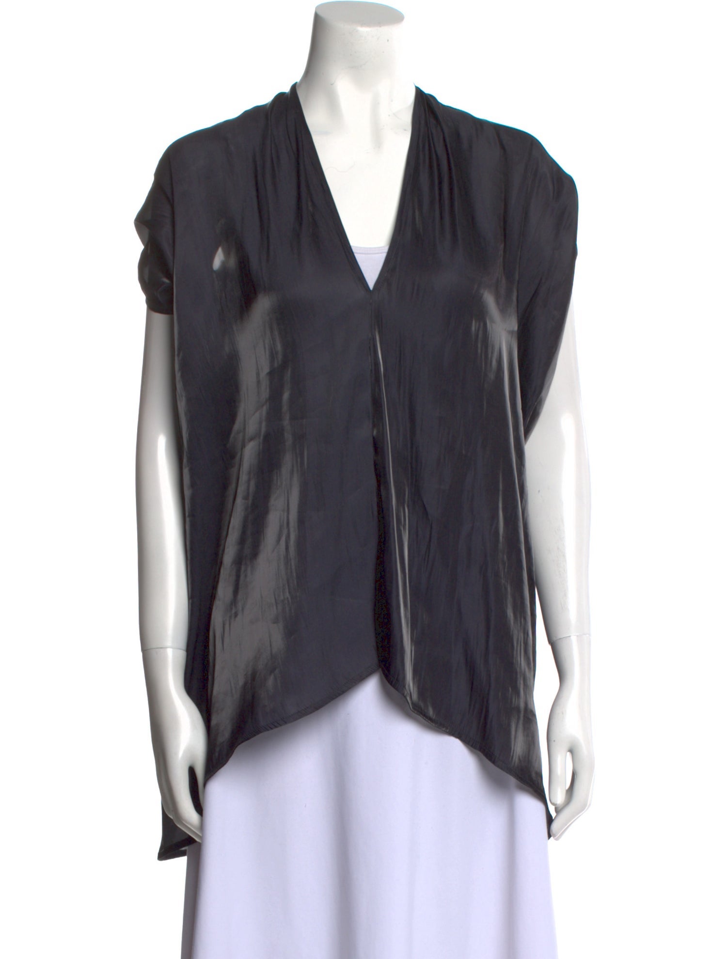 Zero + Maria Cornejo V-Neck Short Sleeve Blouse