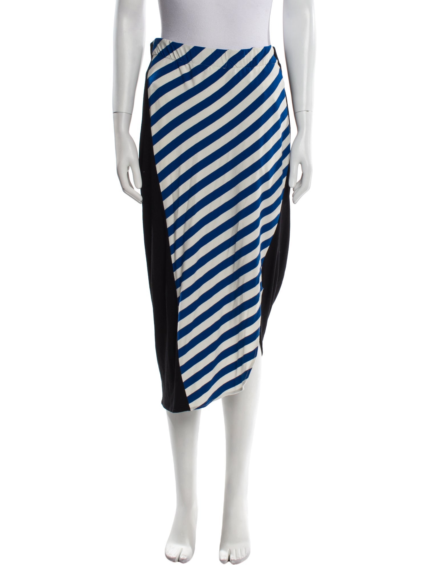 Zero + Maria Cornejo Striped Midi Length Skirt
