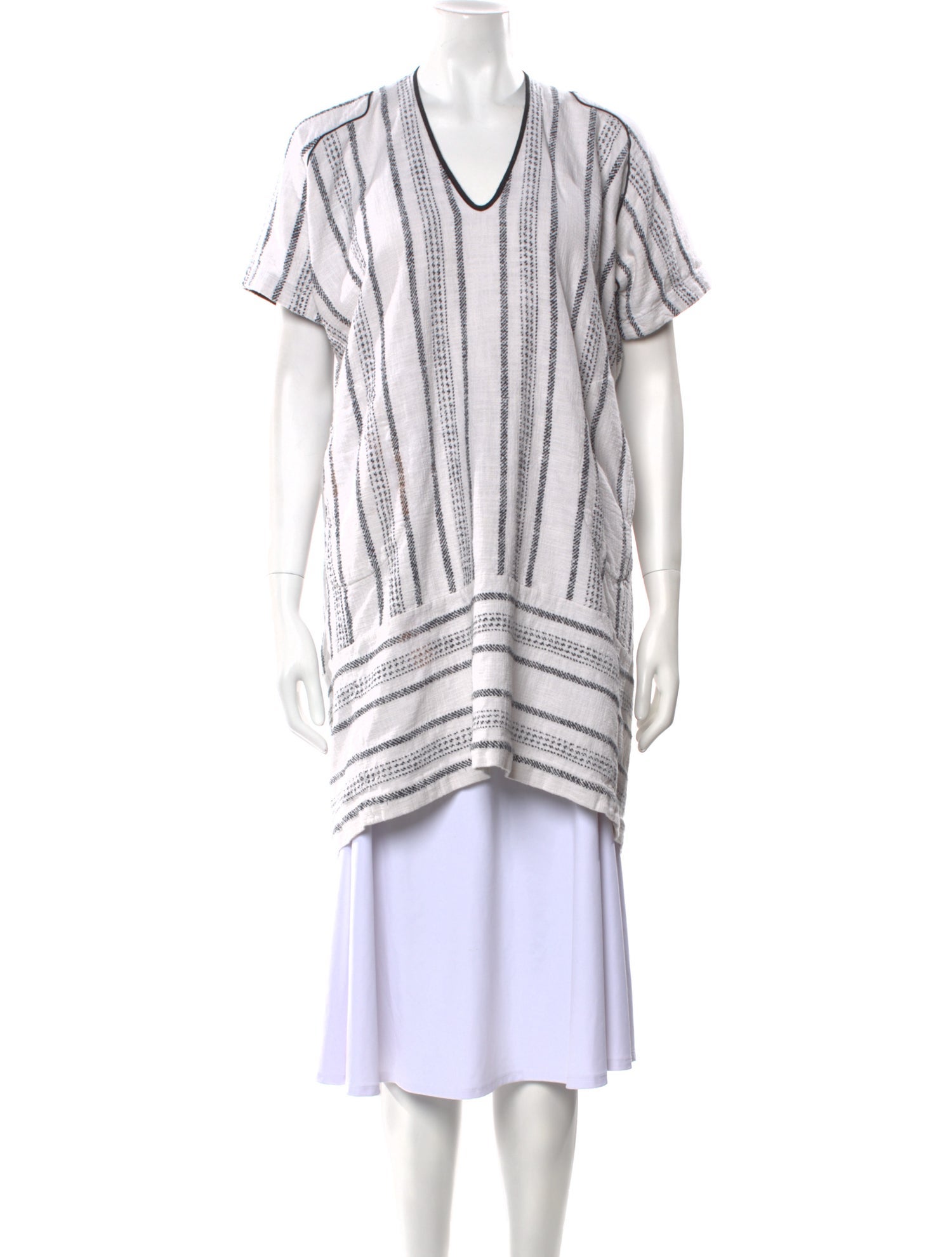 Zero + Maria Cornejo Striped V-Neck Tunic
