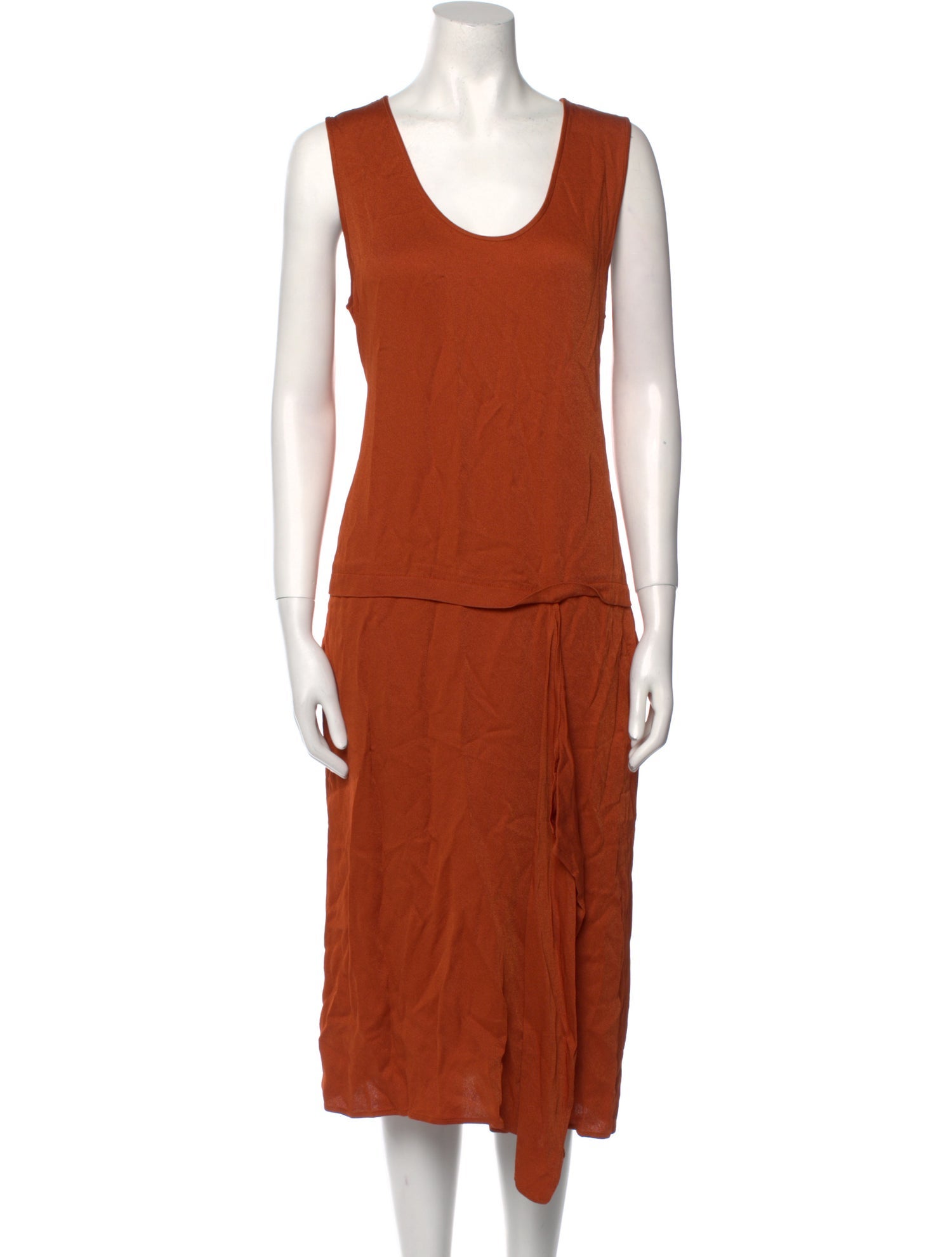 Zero + Maria Cornejo Scoop Neck Midi Length Dress