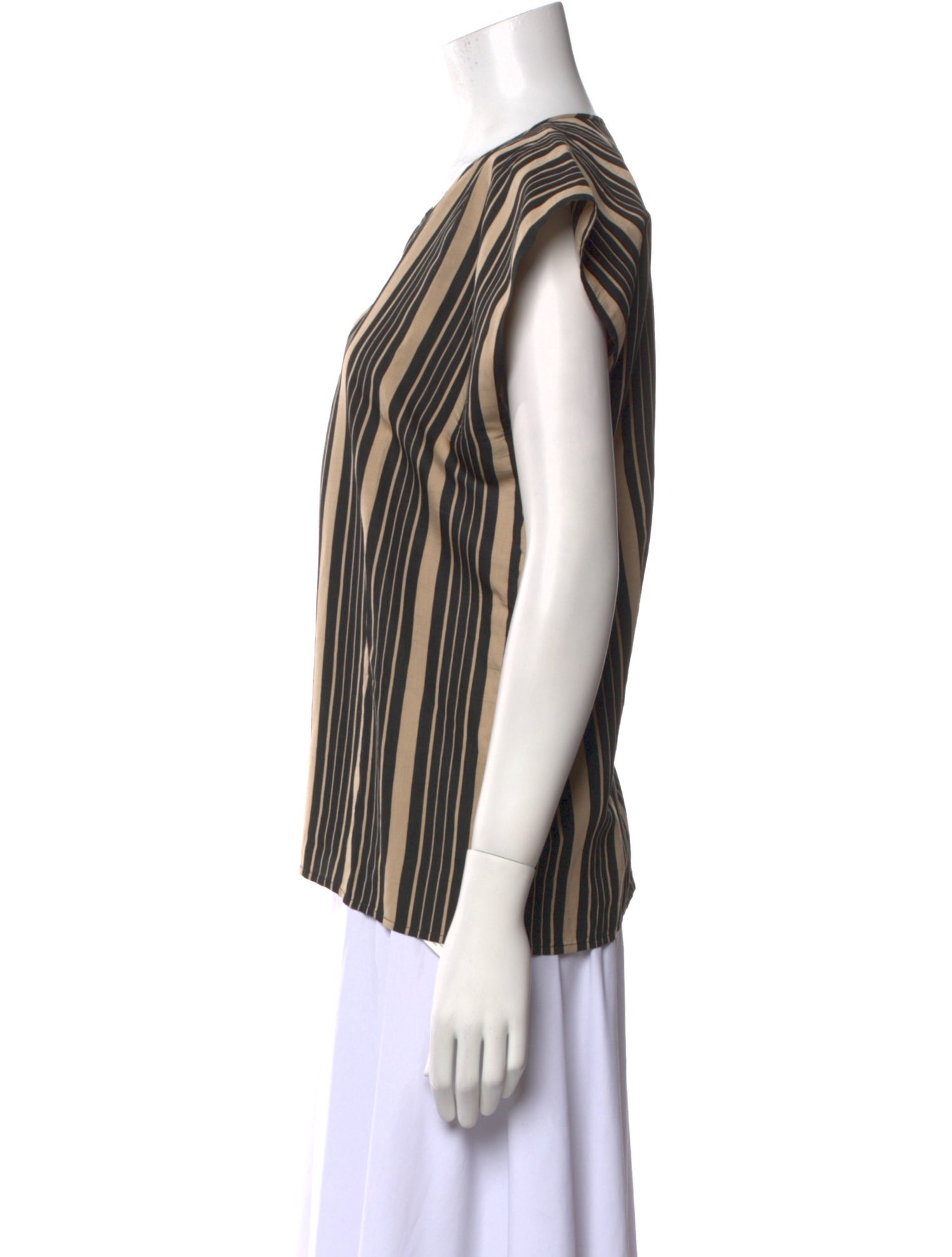 Zero + Maria Cornejo Striped Crew Neck Blouse