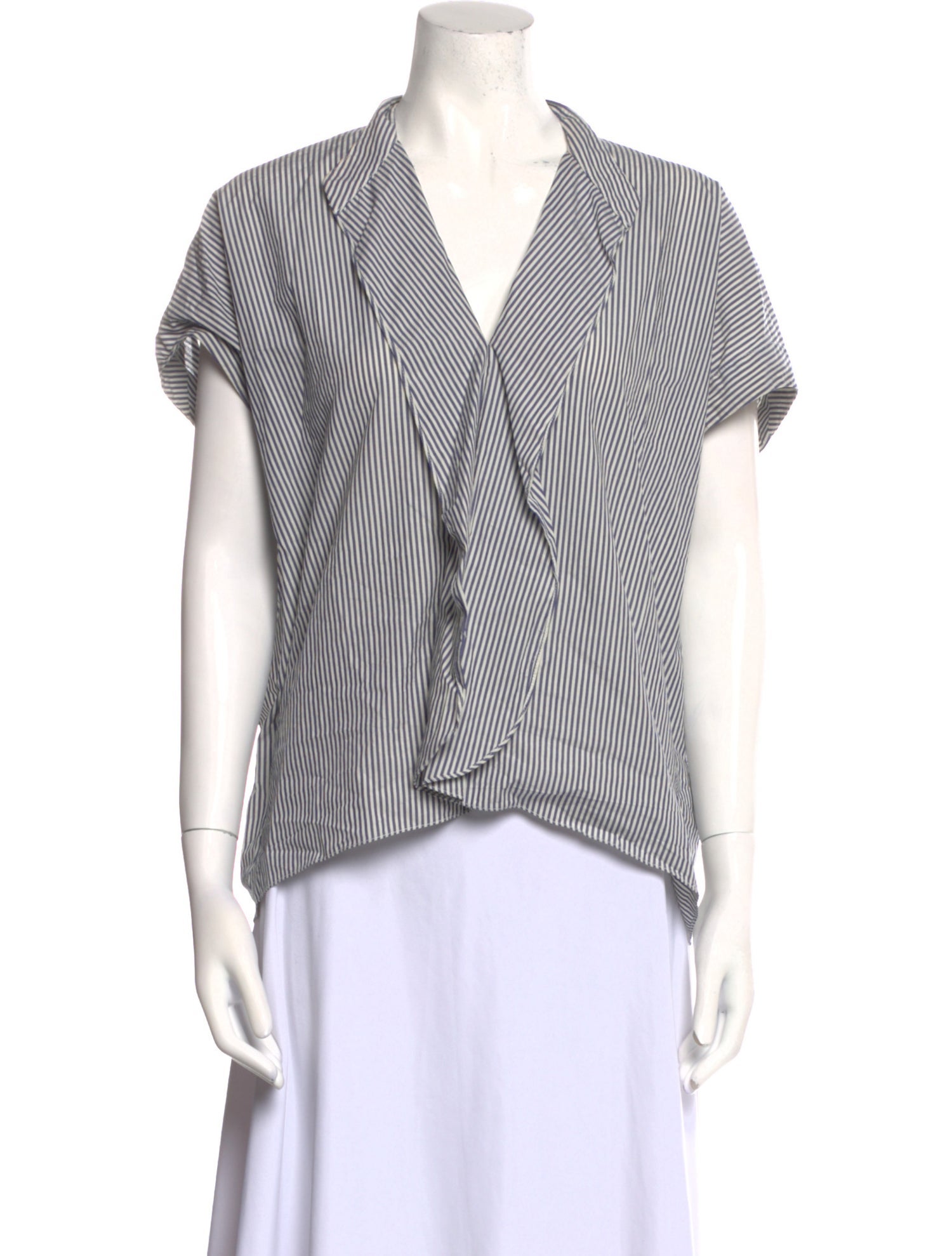 Zero + Maria Cornejo Striped V-Neck Top