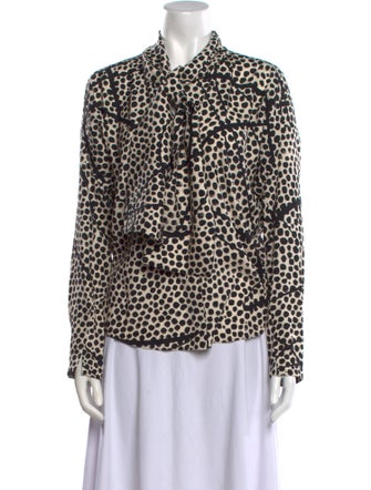 Zero + Maria Cornejo Silk Printed Button-Up Top