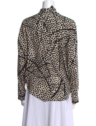Zero + Maria Cornejo Silk Printed Button-Up Top