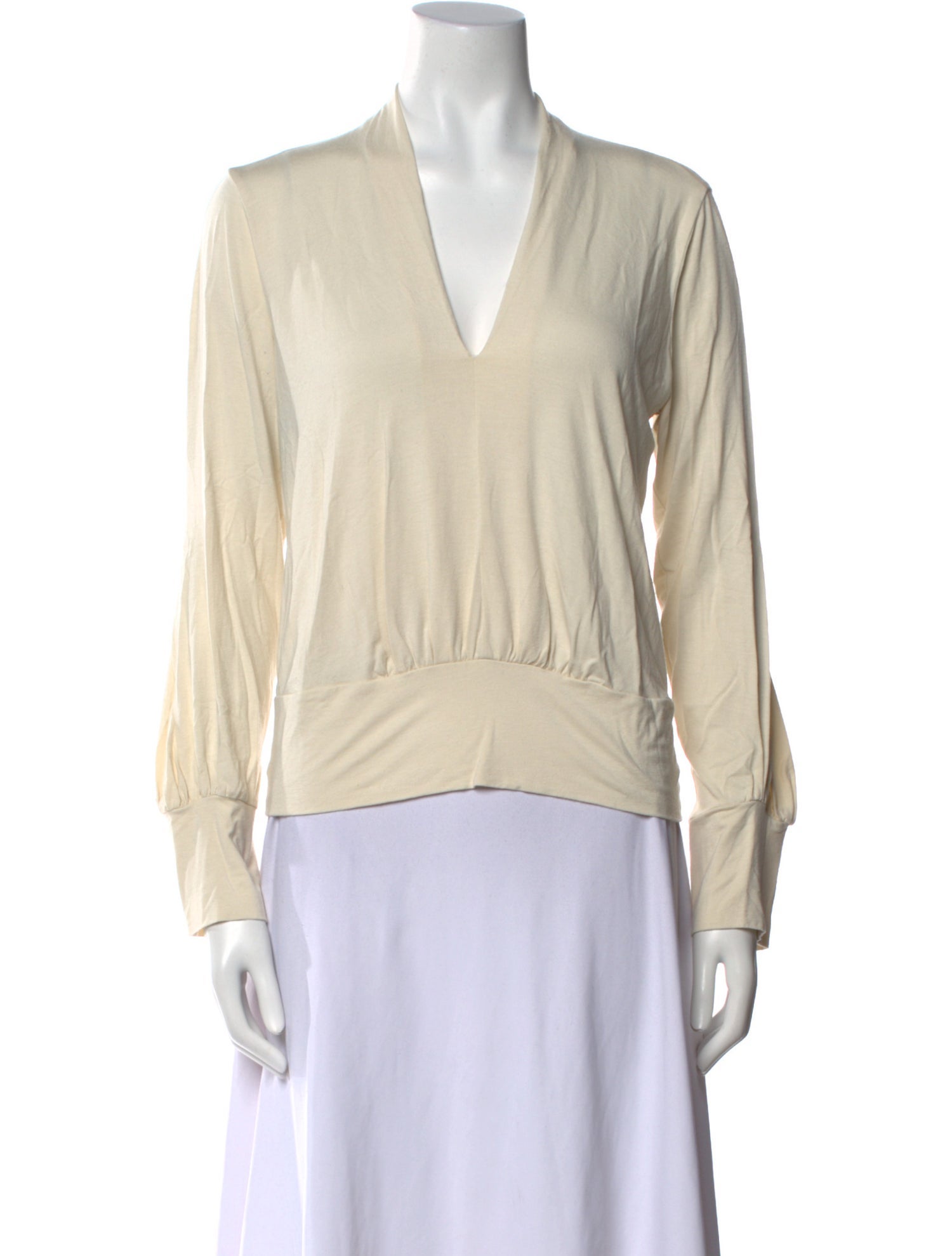 Zero + Maria Cornejo V-Neck Long Sleeve Blouse