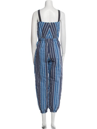 Zero + Maria Cornejo Striped V-Neck Jumpsuit