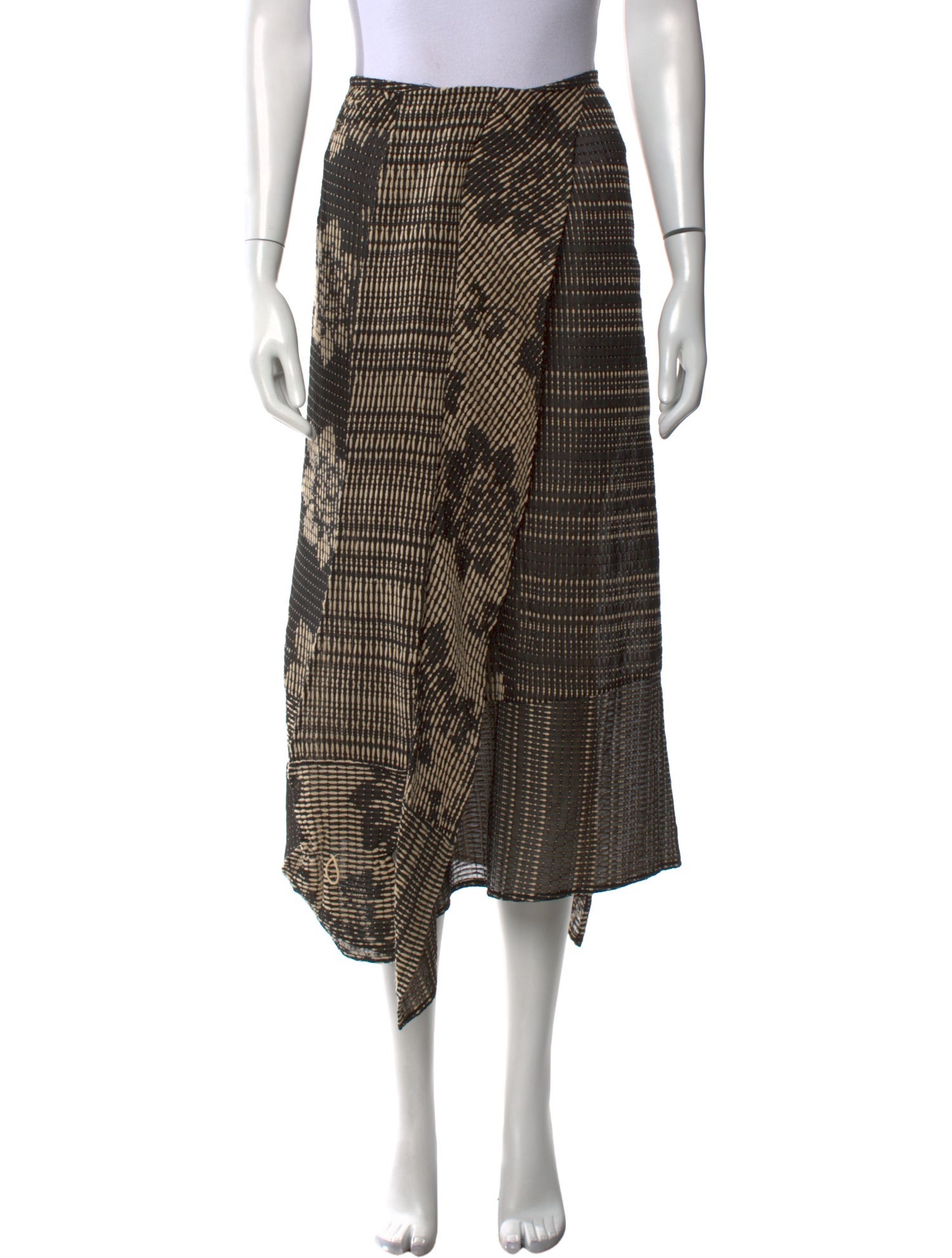 Zero + Maria Cornejo Plaid Print Midi Length Skirt