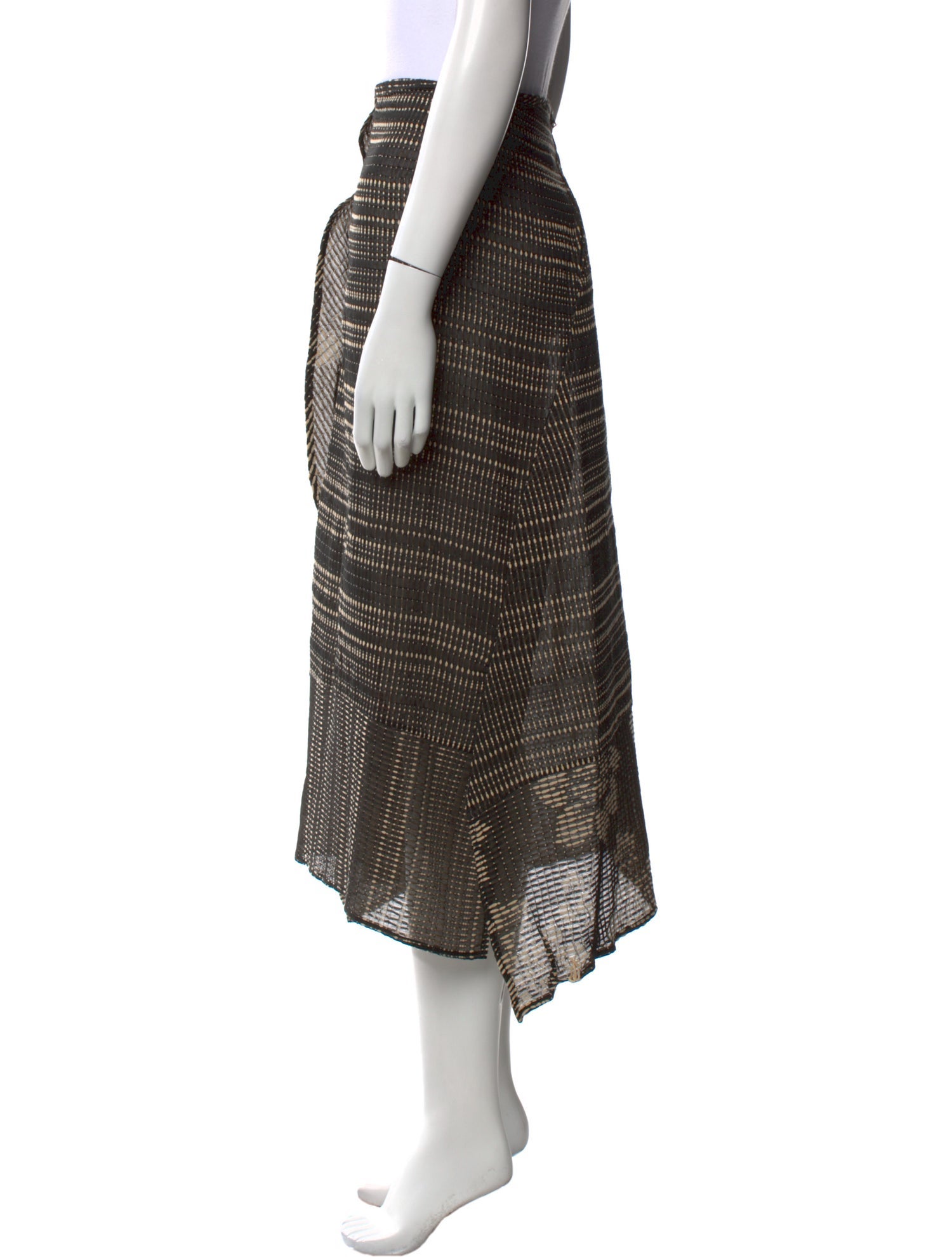 Zero + Maria Cornejo Plaid Print Midi Length Skirt