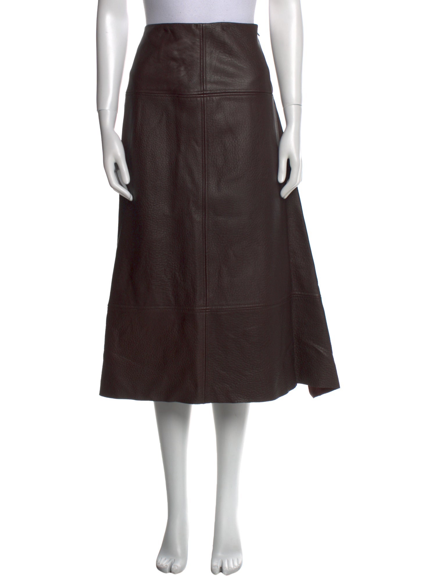 Zero + Maria Cornejo Leather Midi Length Skirt