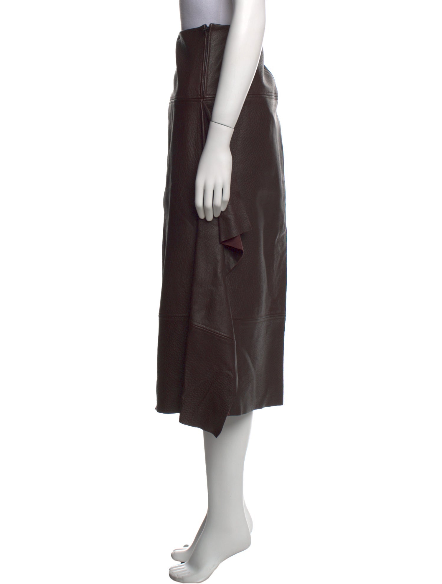 Zero + Maria Cornejo Leather Midi Length Skirt