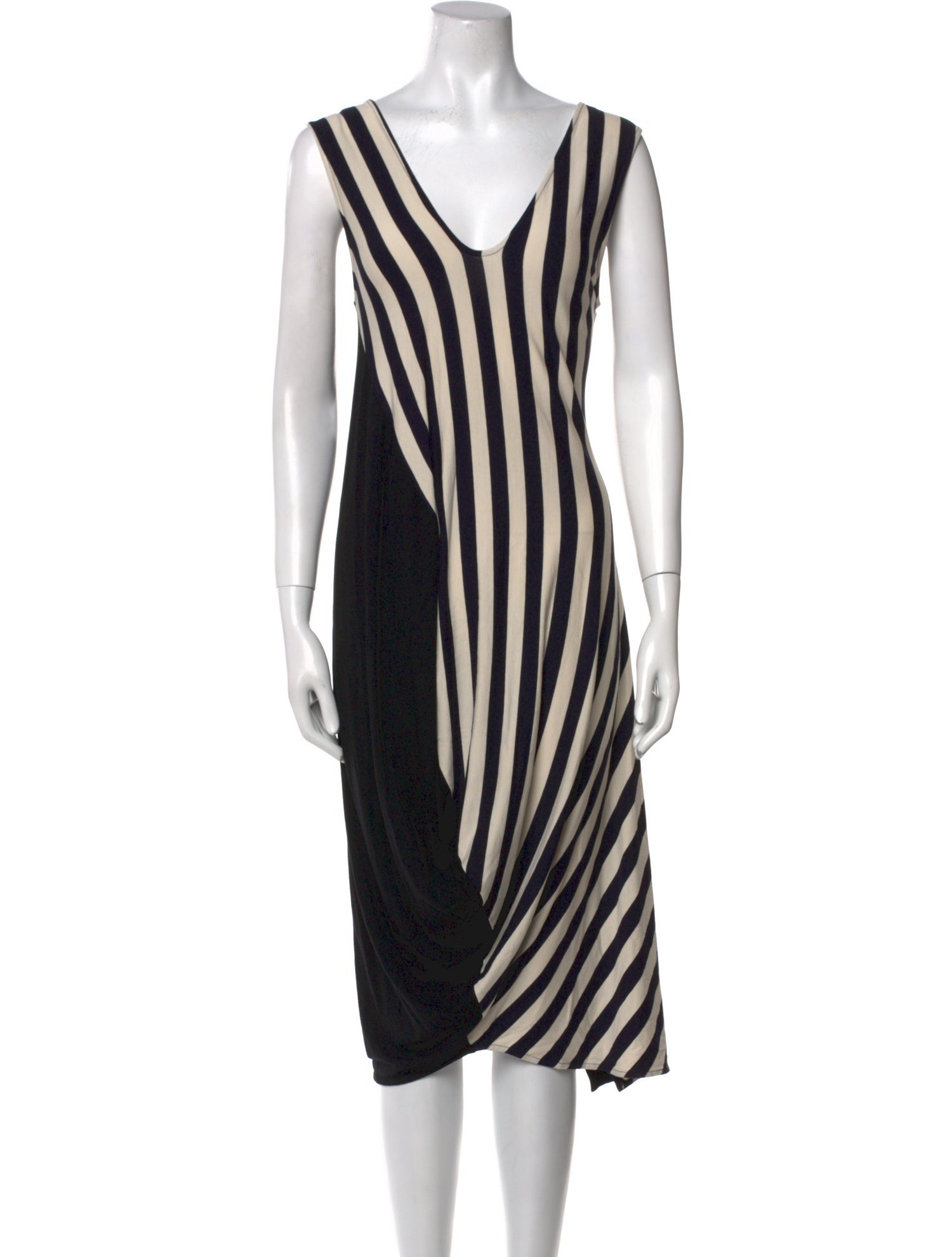 Zero + Maria Cornejo Striped Midi Length Dress