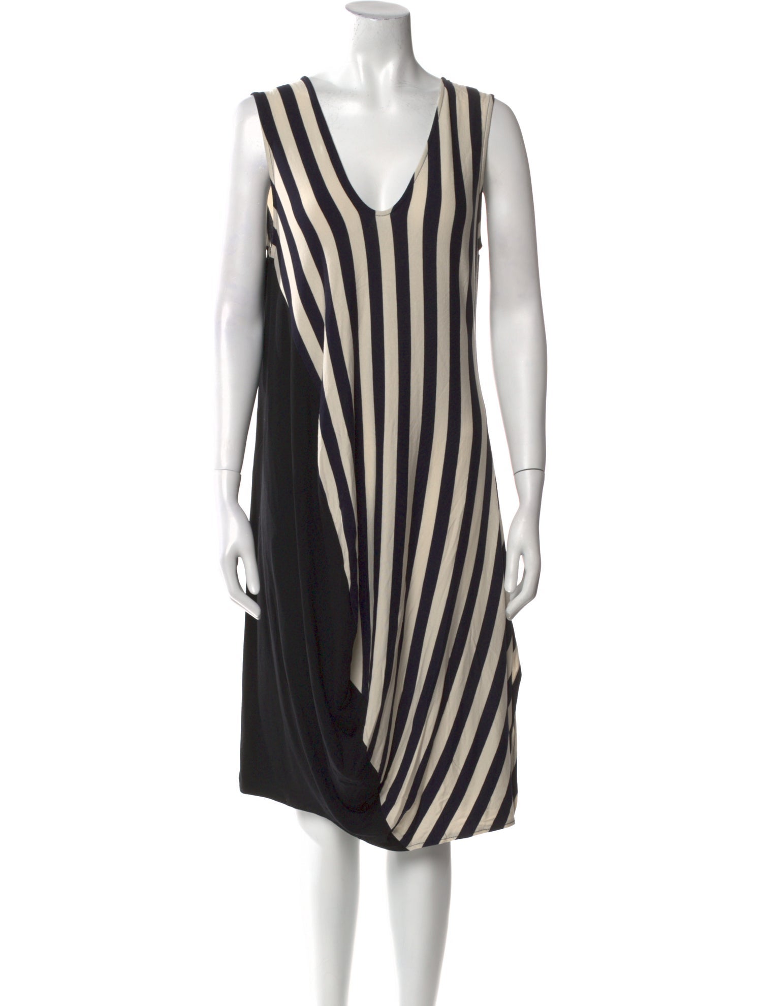 Zero + Maria Cornejo Striped Knee-Length Dress