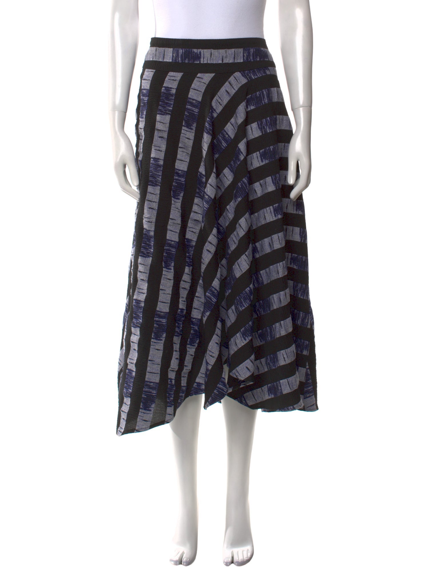 Zero + Maria Cornejo Striped Midi Length Skirt