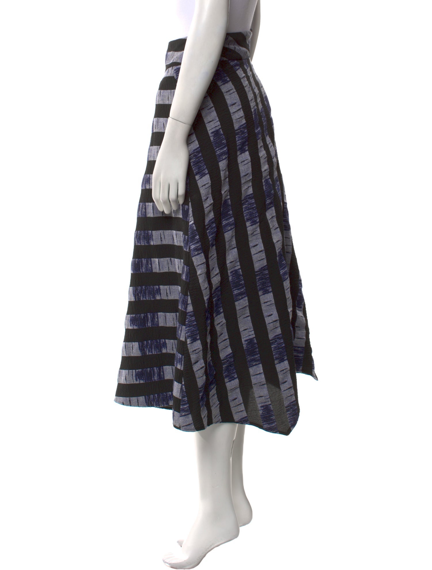 Zero + Maria Cornejo Striped Midi Length Skirt