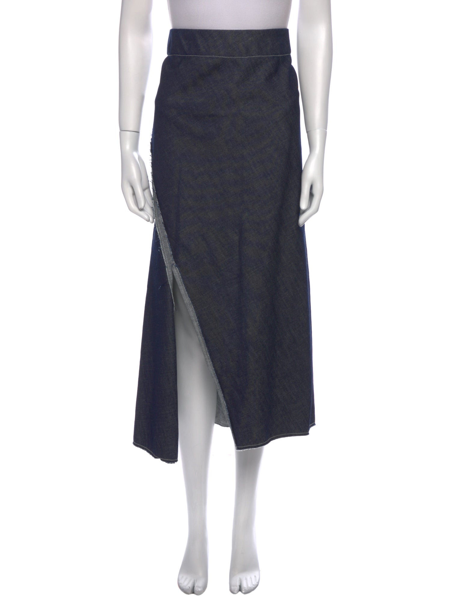 Zero + Maria Cornejo Raw-Edge Trim Midi Length Skirt