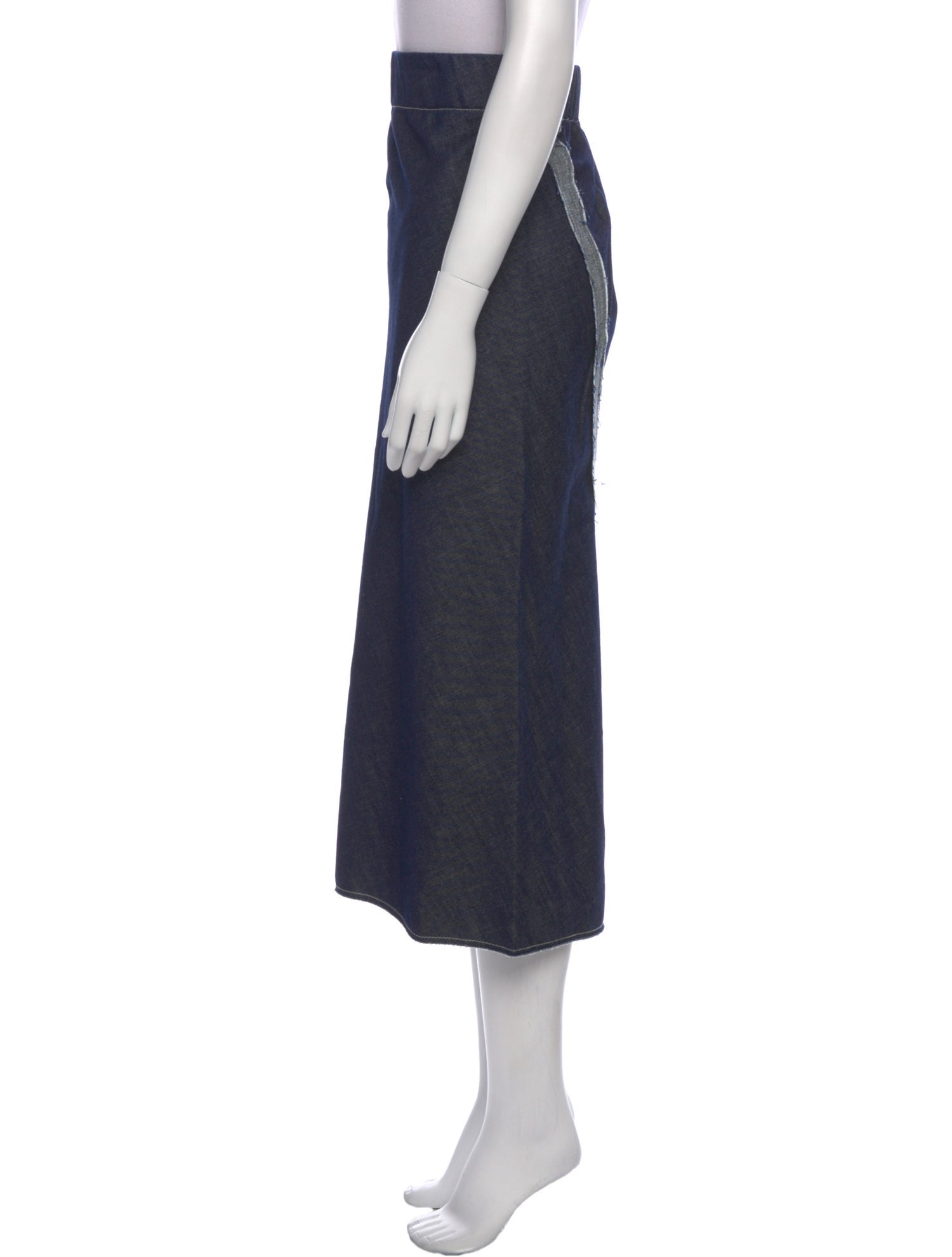 Zero + Maria Cornejo Raw-Edge Trim Midi Length Skirt