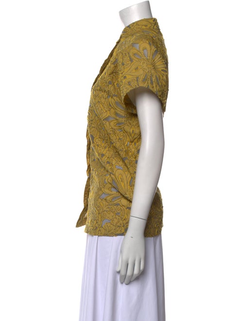 Zero + Maria Cornejo Printed Mock Neck Button-Up Top