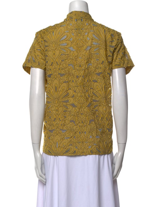 Zero + Maria Cornejo Printed Mock Neck Button-Up Top