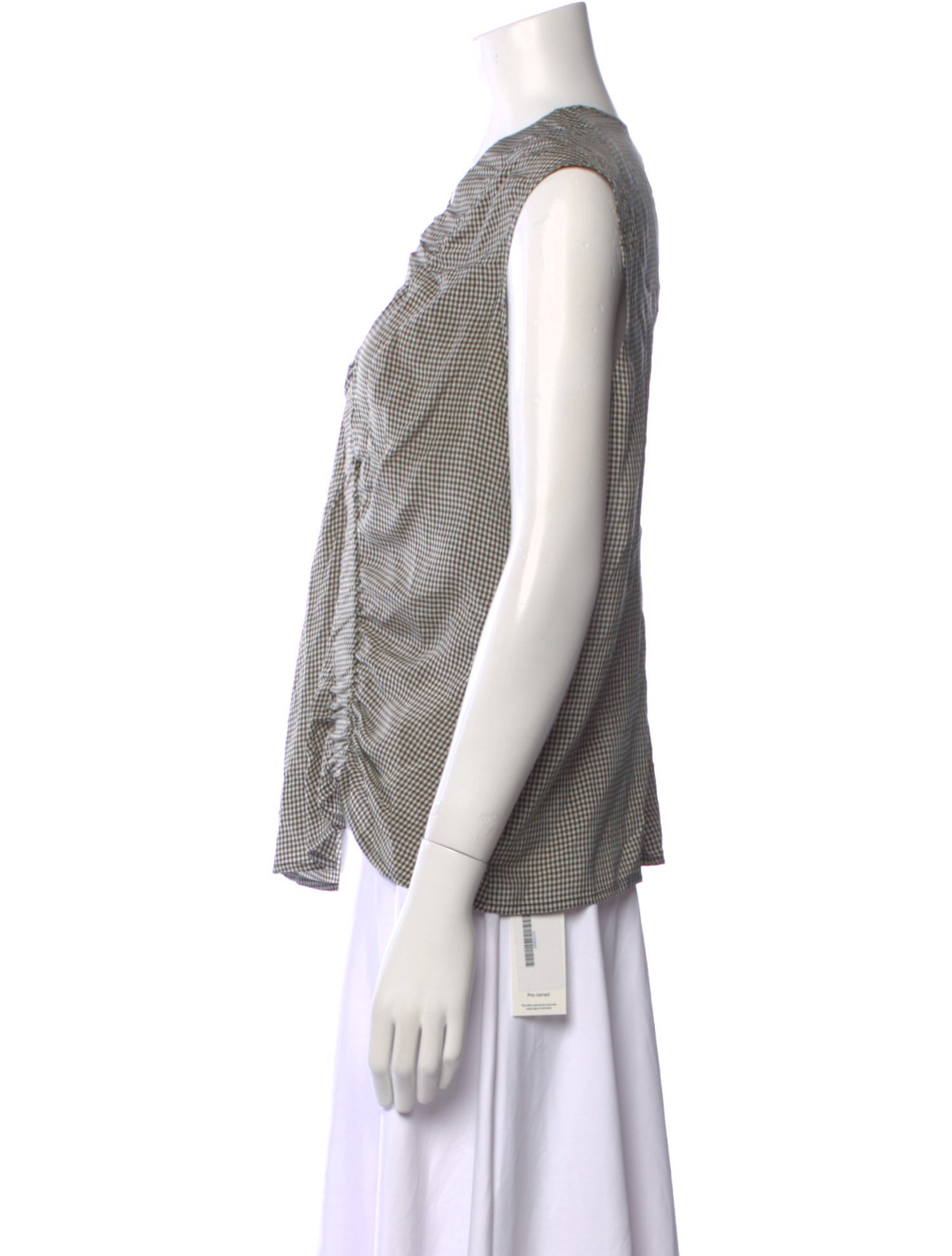 Zero + Maria Cornejo Plaid Print V-Neck Blouse