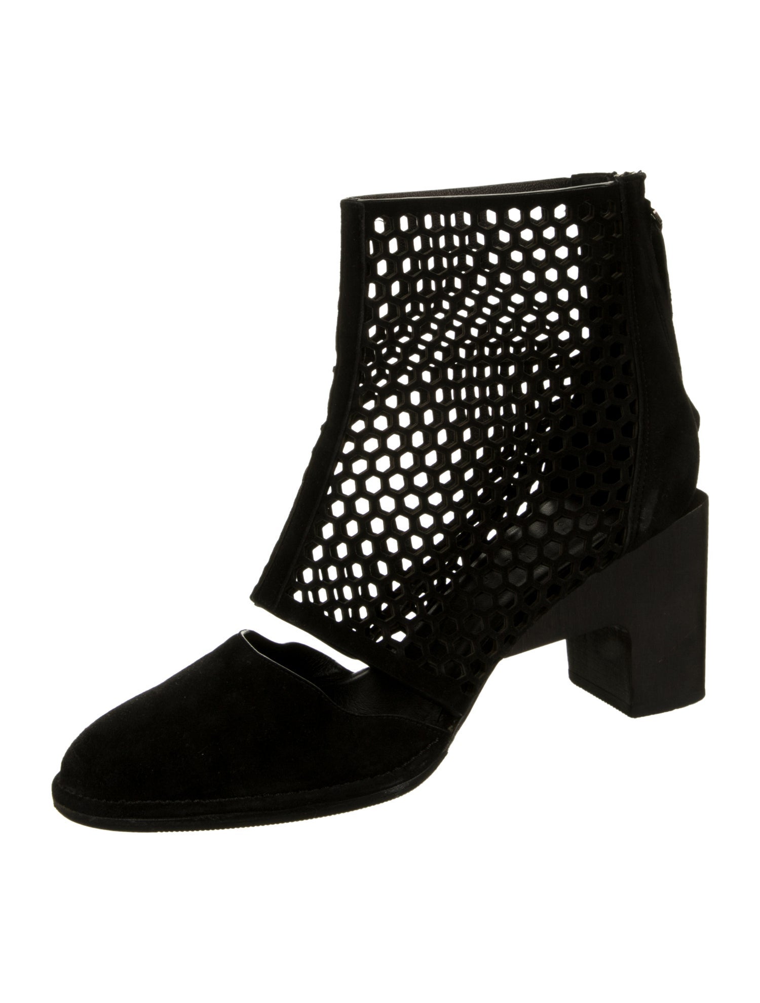 Zero + Maria Cornejo Suede Lasercut Accents Moto Boots