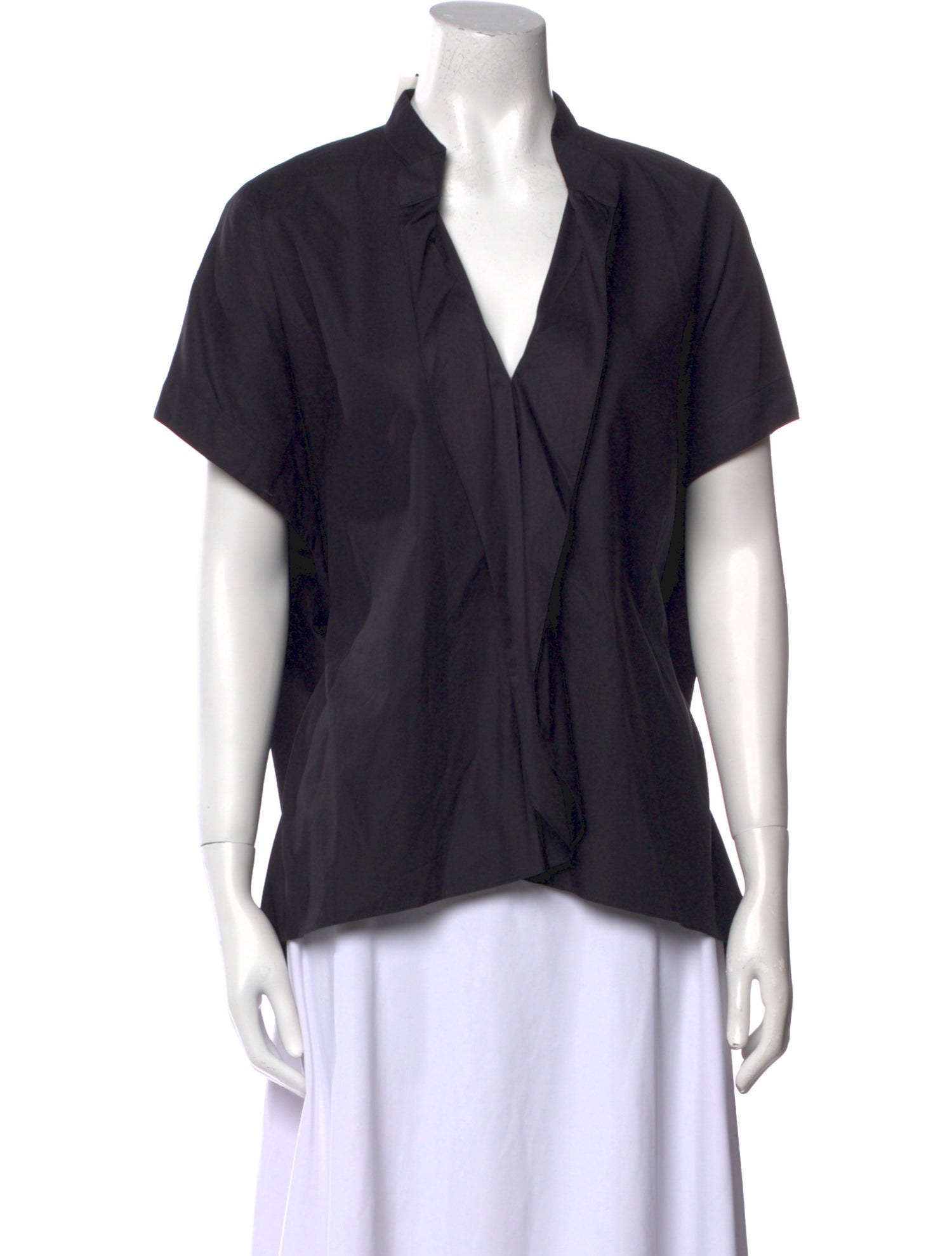 Zero + Maria Cornejo V-Neck Short Sleeve Blouse