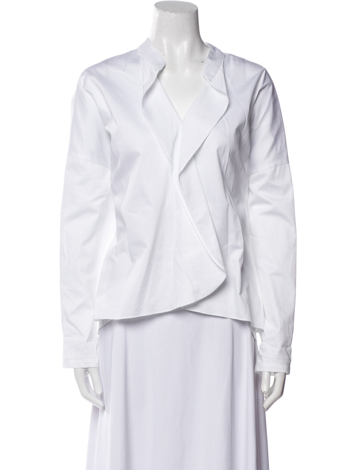 Zero + Maria Cornejo V-Neck Long Sleeve Blouse