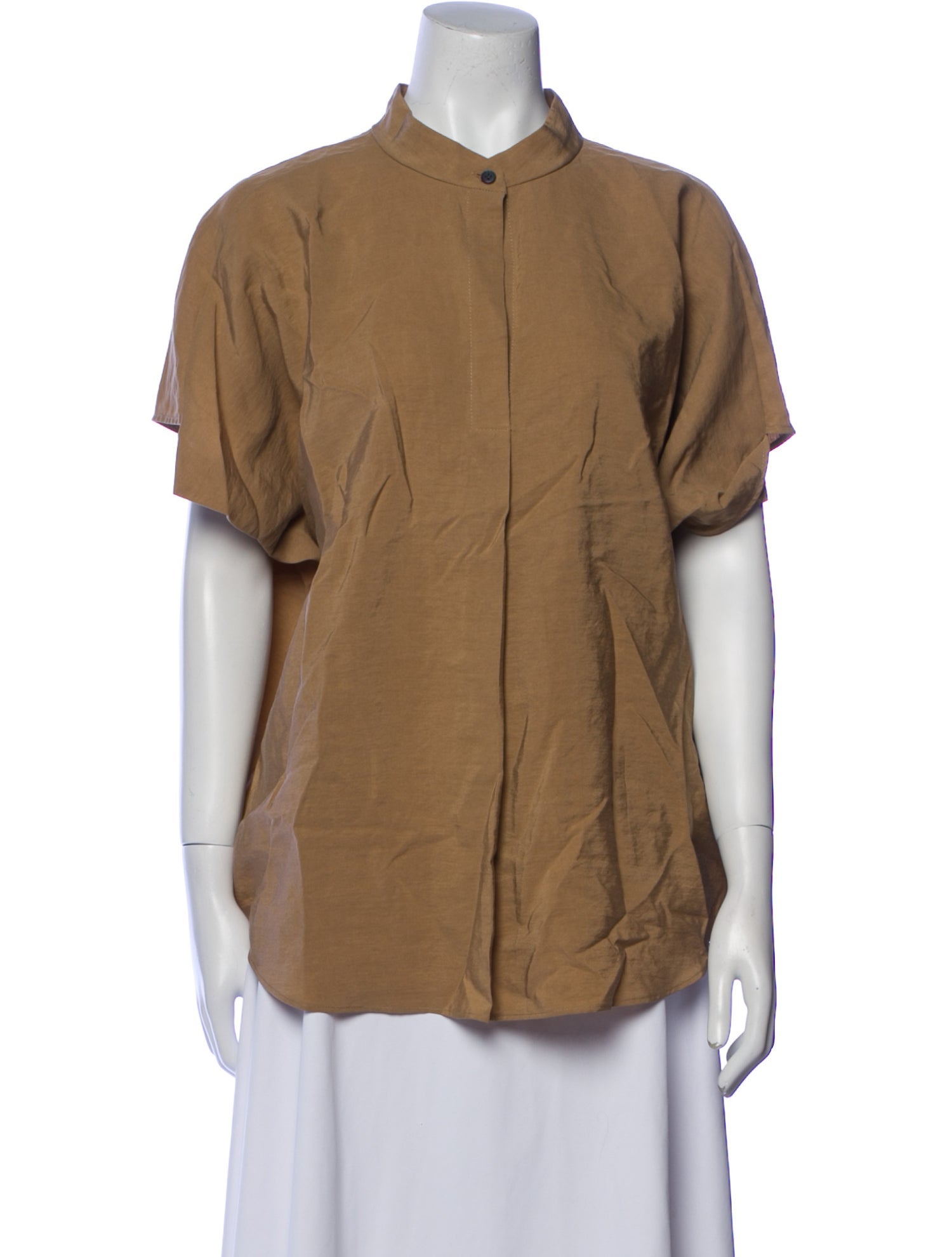 Zero + Maria Cornejo Mock Neck Short Sleeve Button-Up Top w/ Tags