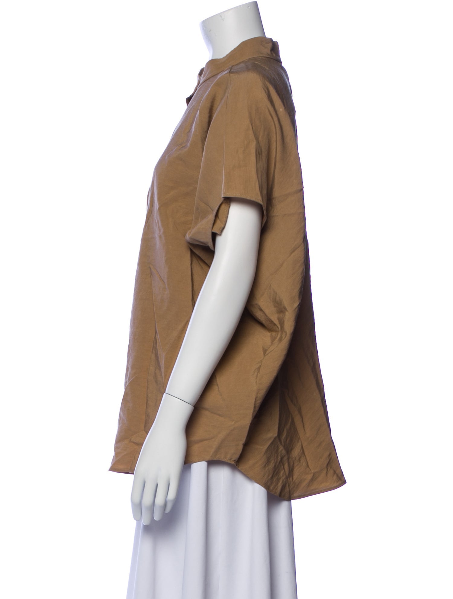 Zero + Maria Cornejo Mock Neck Short Sleeve Button-Up Top w/ Tags