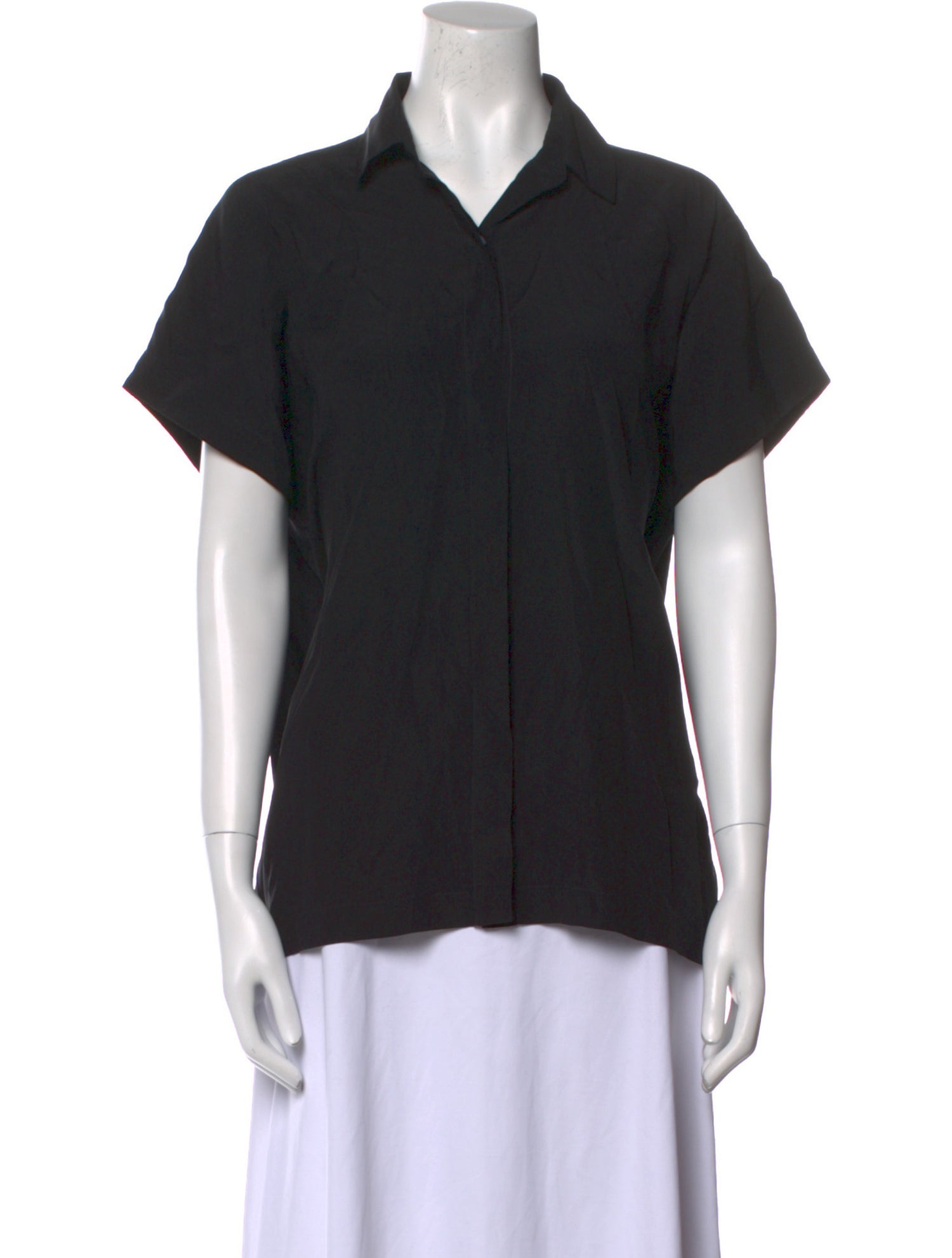 Zero + Maria Cornejo Silk Short Sleeve Button-Up Top
