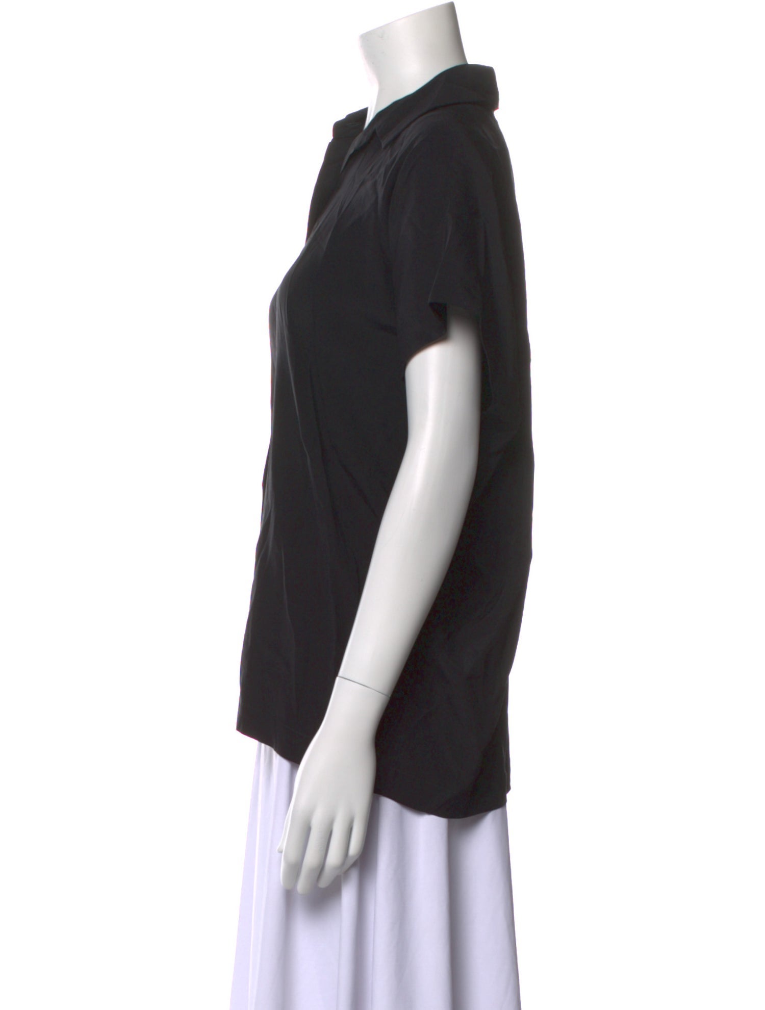 Zero + Maria Cornejo Silk Short Sleeve Button-Up Top