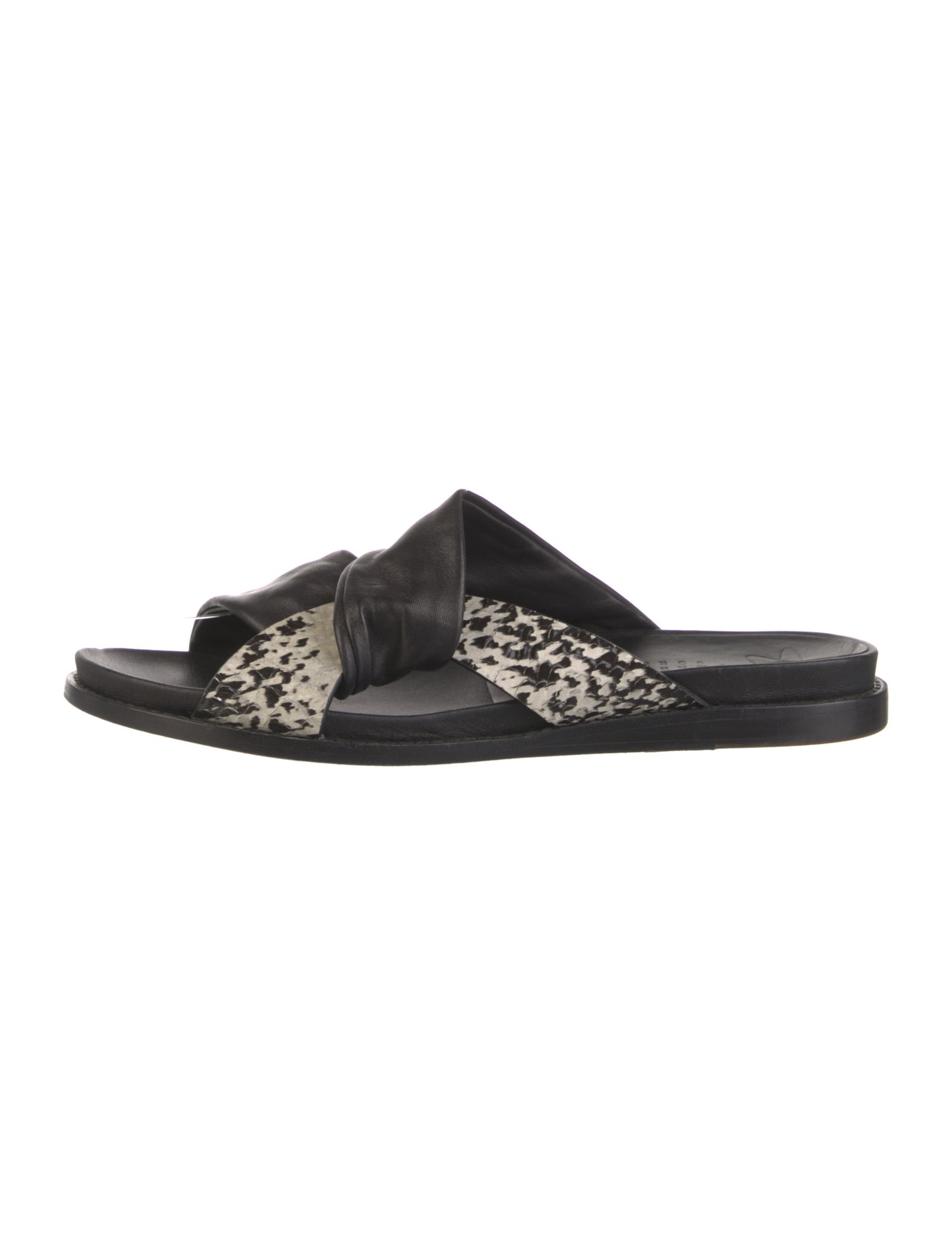 Zero + Maria Cornejo Leather Printed Slides