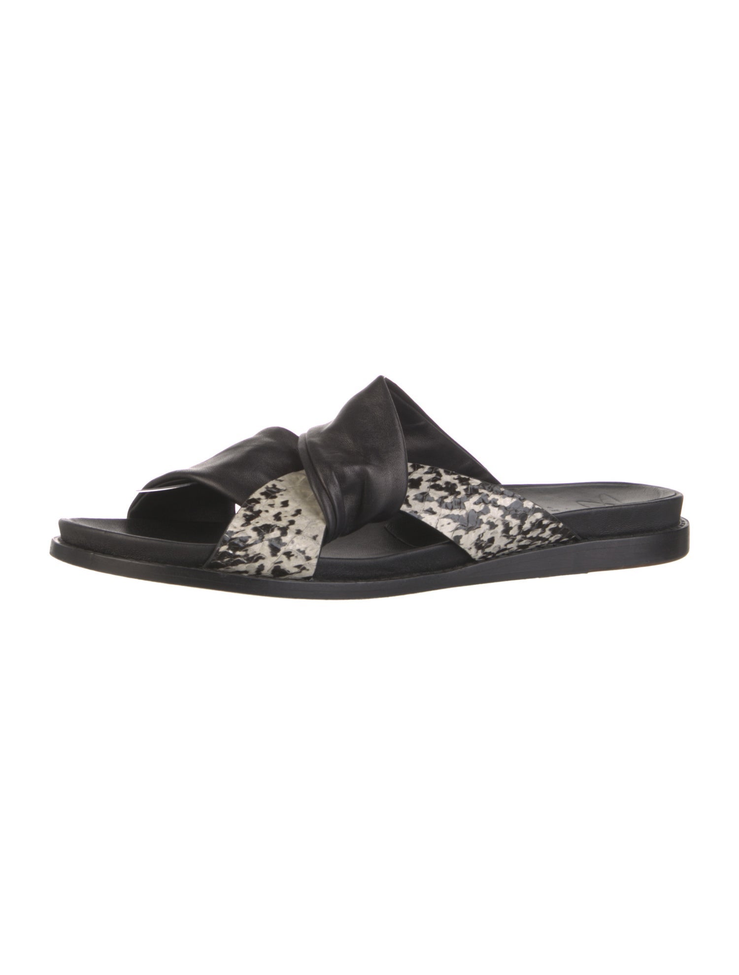 Zero + Maria Cornejo Leather Printed Slides