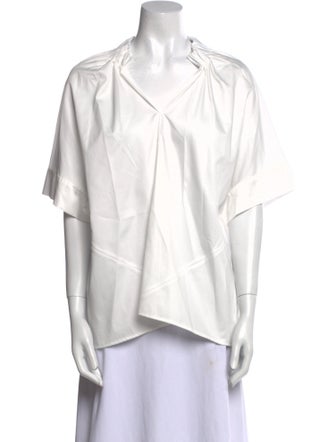 Zero + Maria Cornejo V-Neck Short Sleeve Blouse