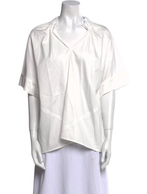 Zero + Maria Cornejo V-Neck Short Sleeve Blouse