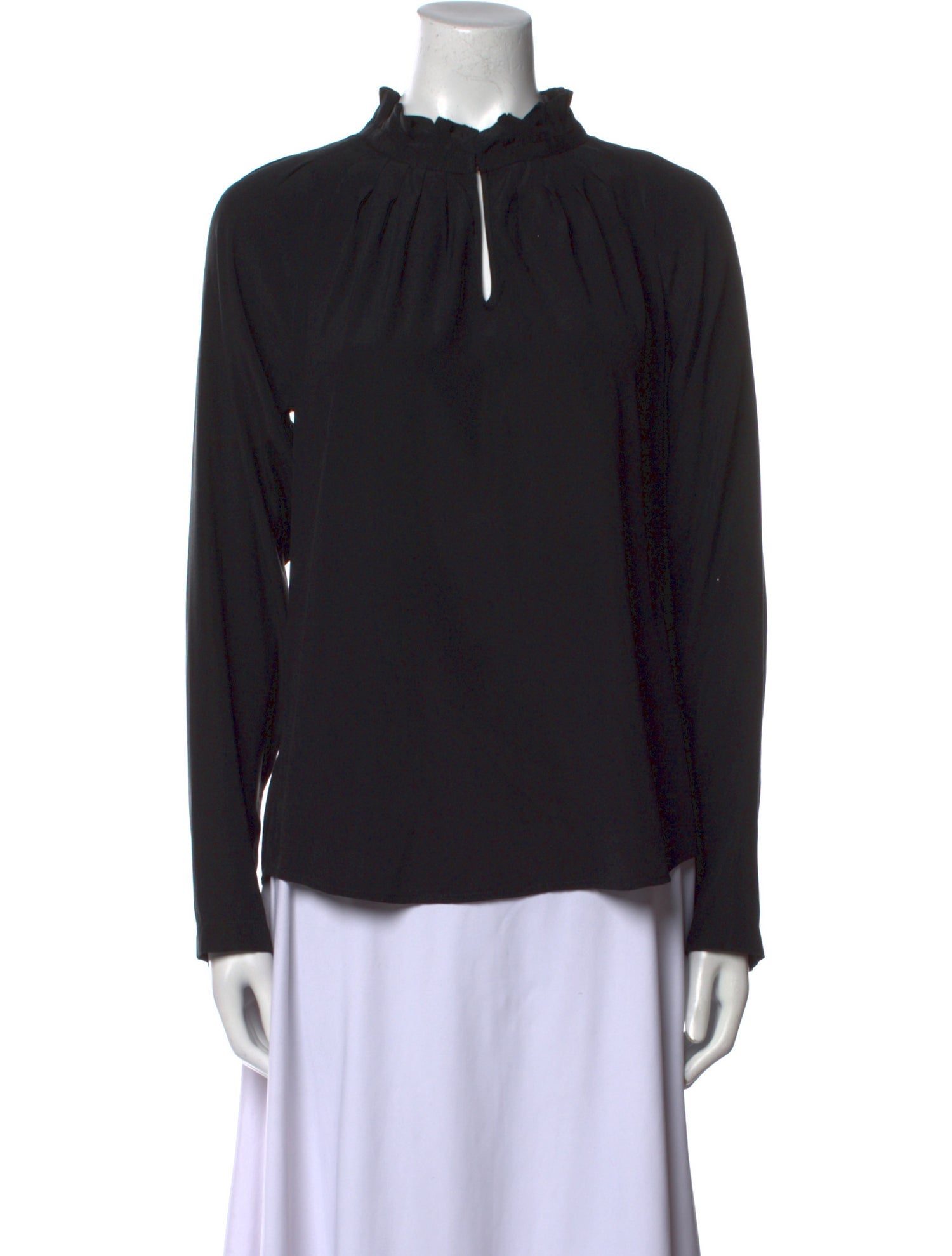 Zero + Maria Cornejo Silk Mock Neck Blouse