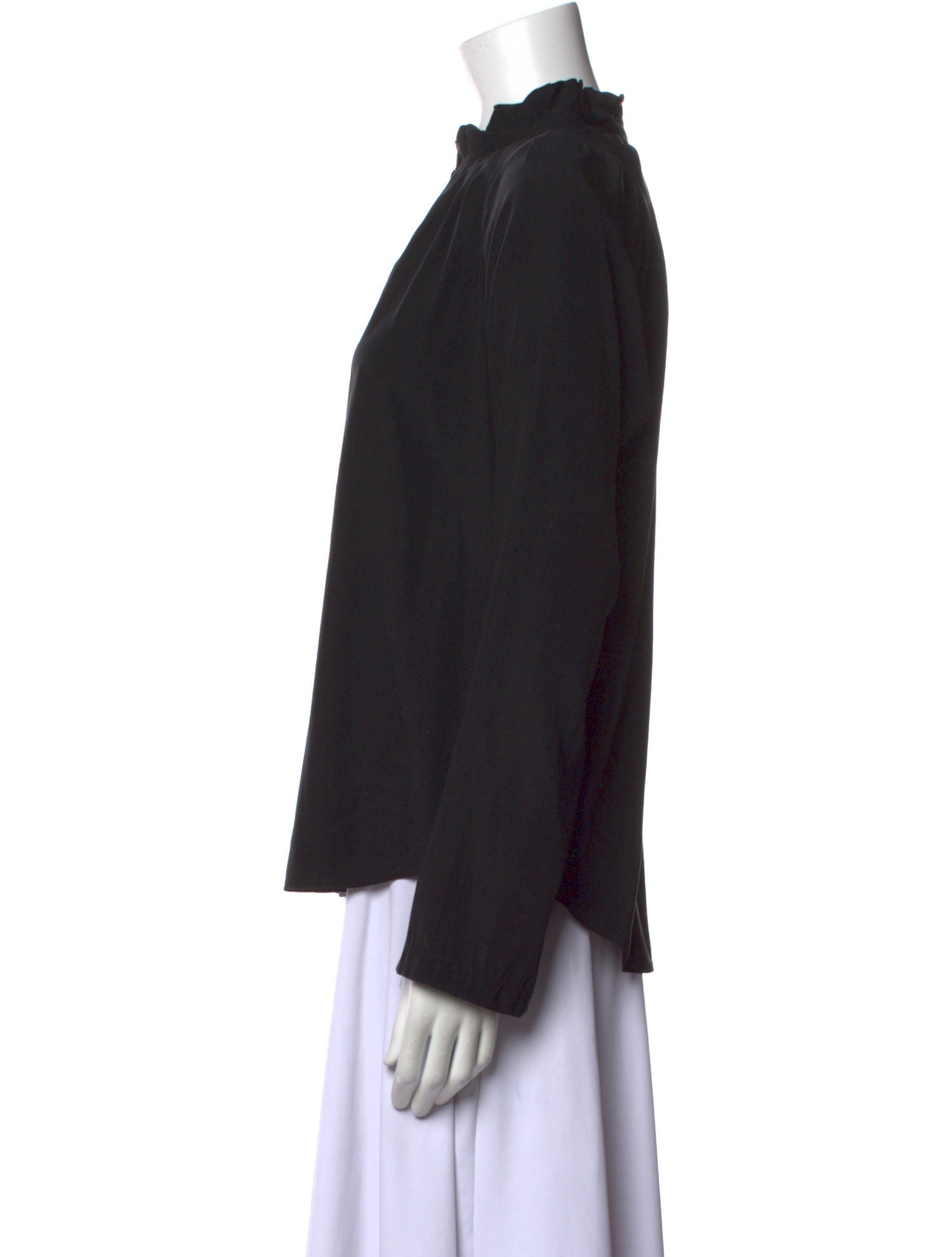 Zero + Maria Cornejo Silk Mock Neck Blouse