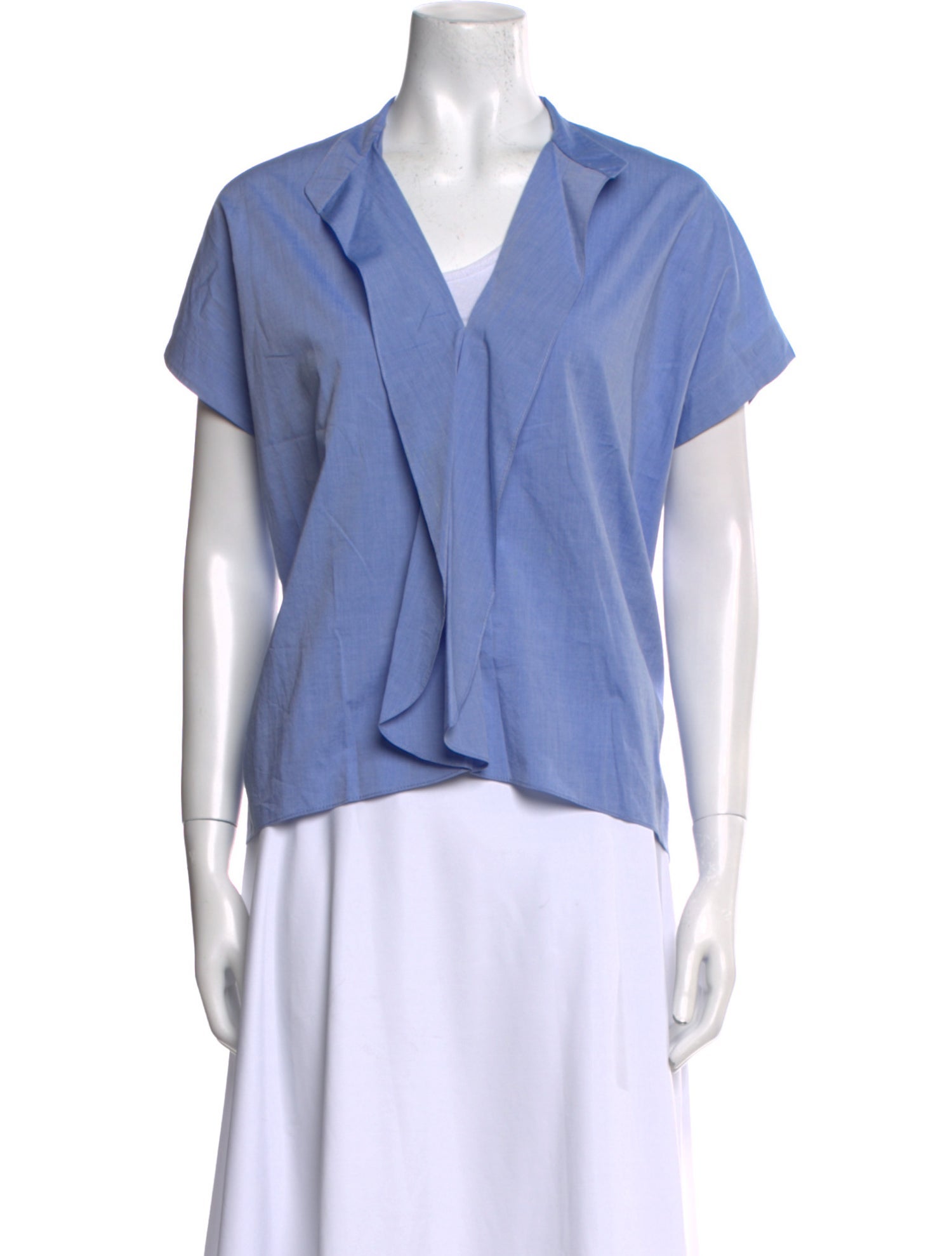 Zero + Maria Cornejo V-Neck Short Sleeve Blouse