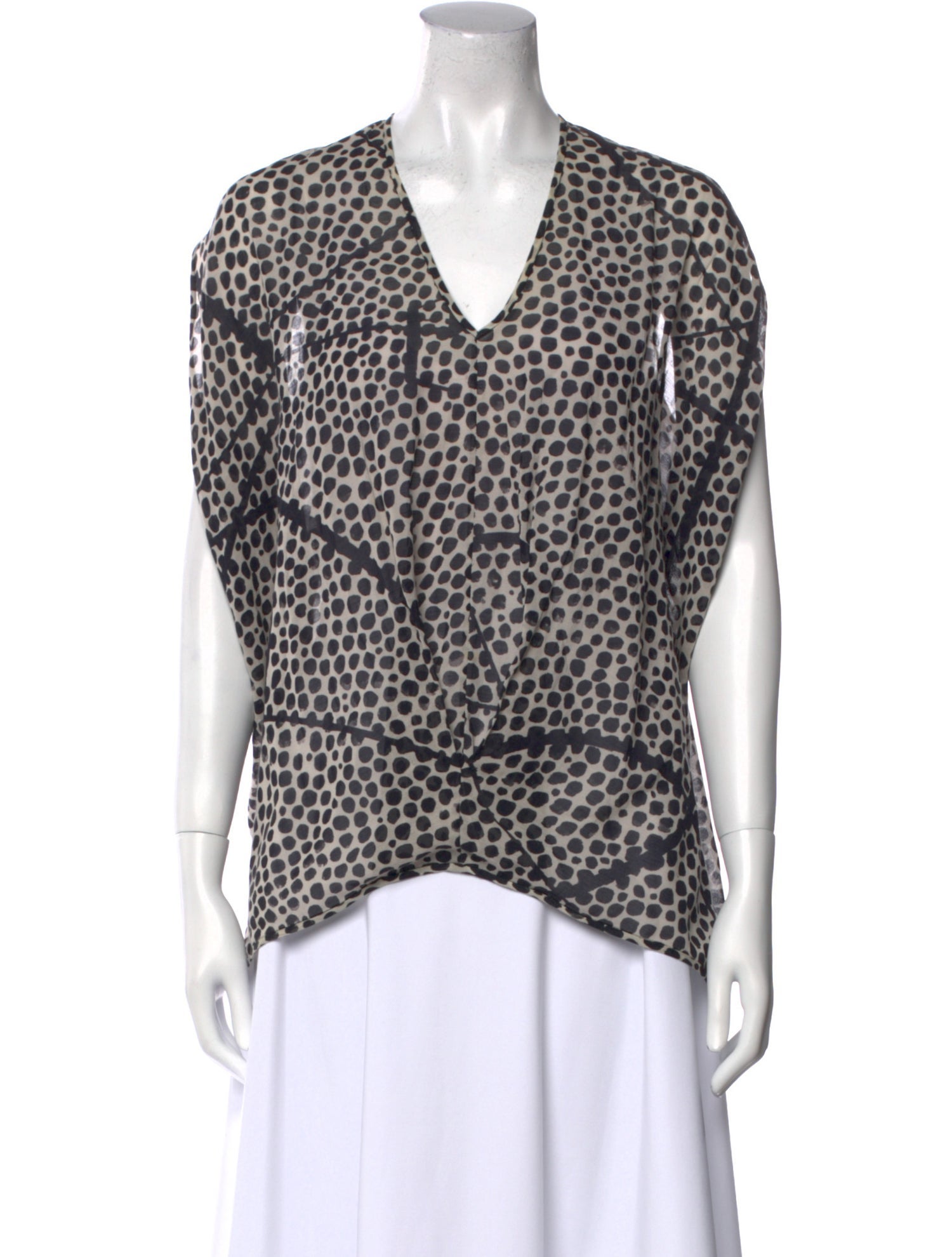 Zero + Maria Cornejo Printed V-Neck Blouse