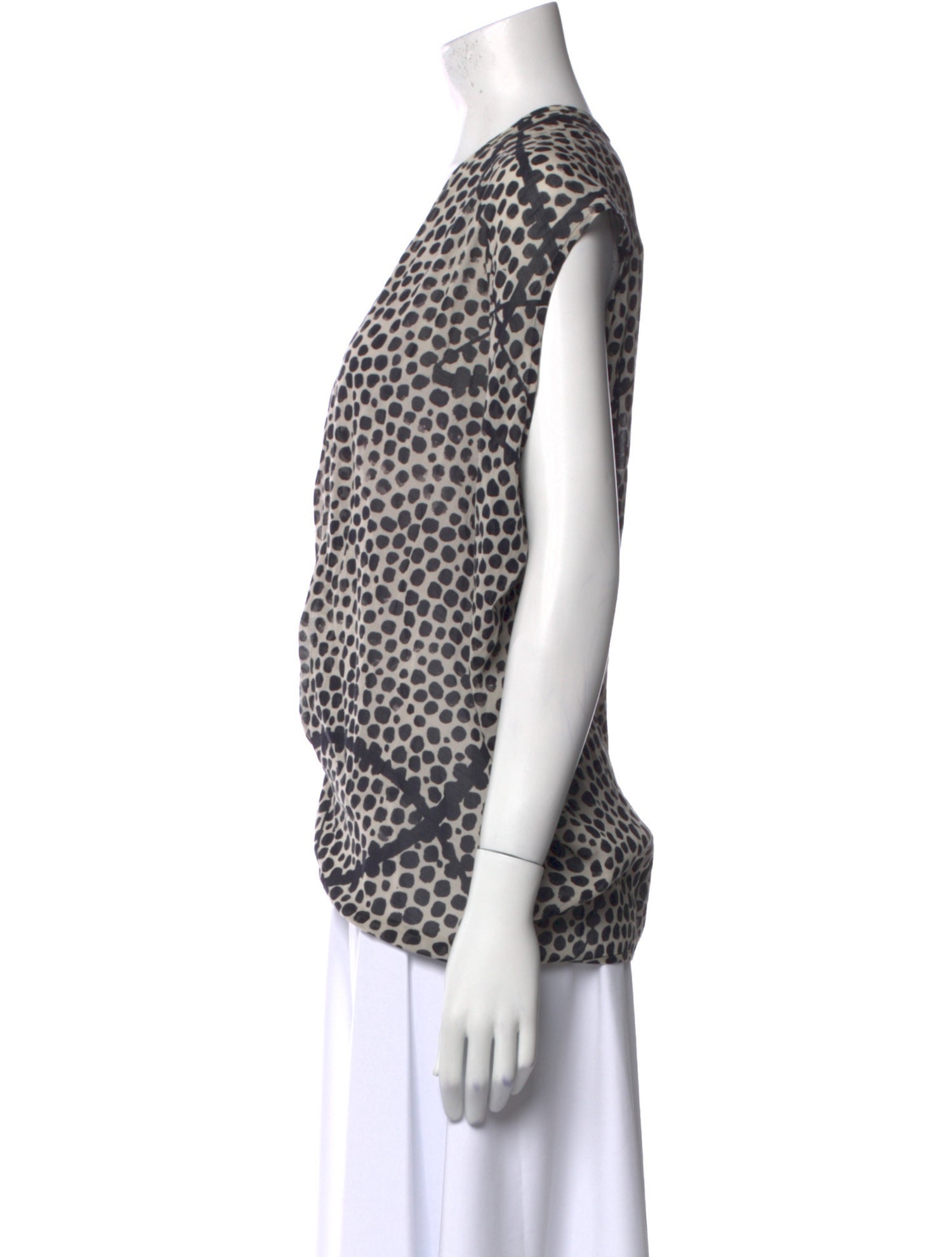 Zero + Maria Cornejo Printed V-Neck Blouse