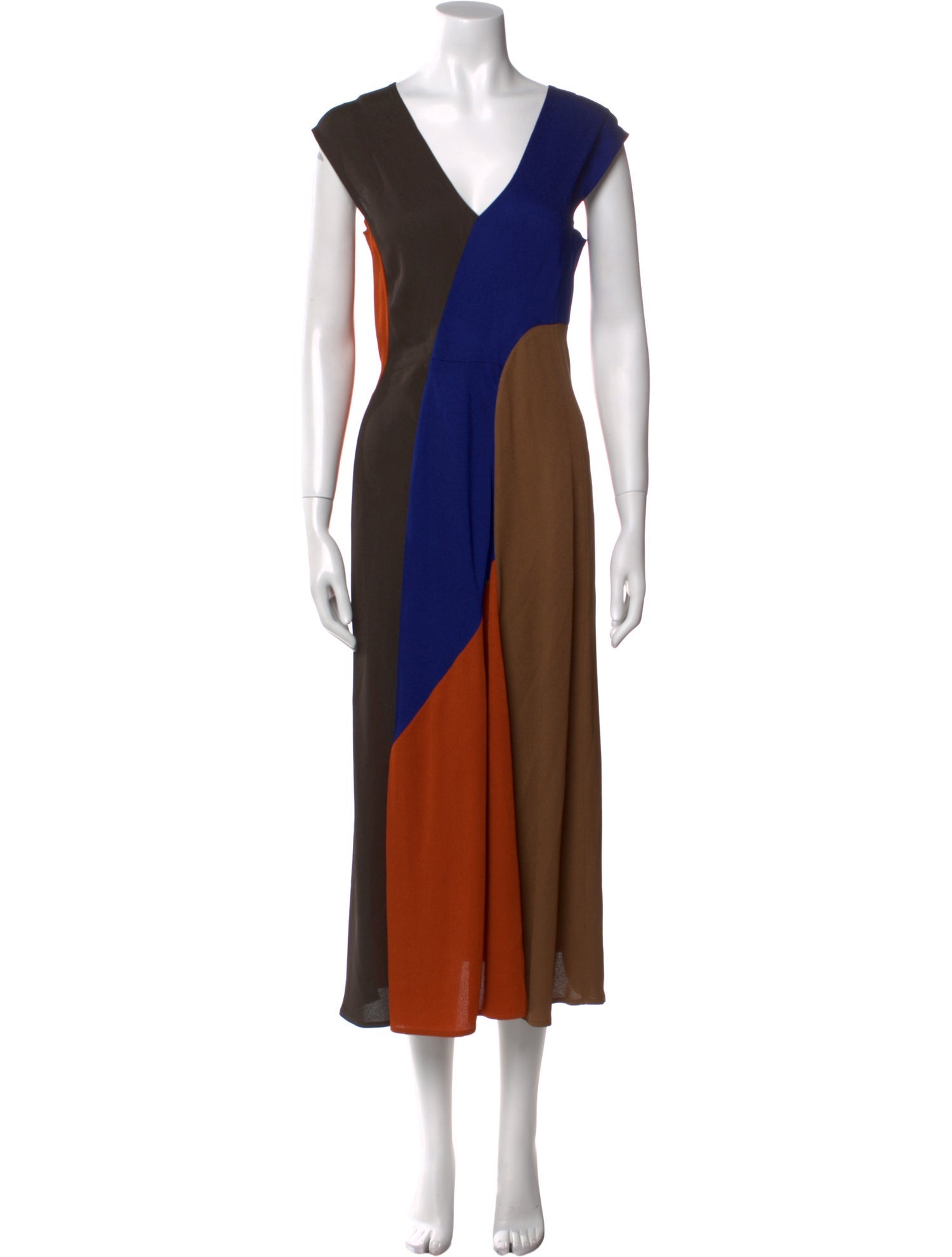Zero + Maria Cornejo Colorblock Pattern Long Dress w/ Tags