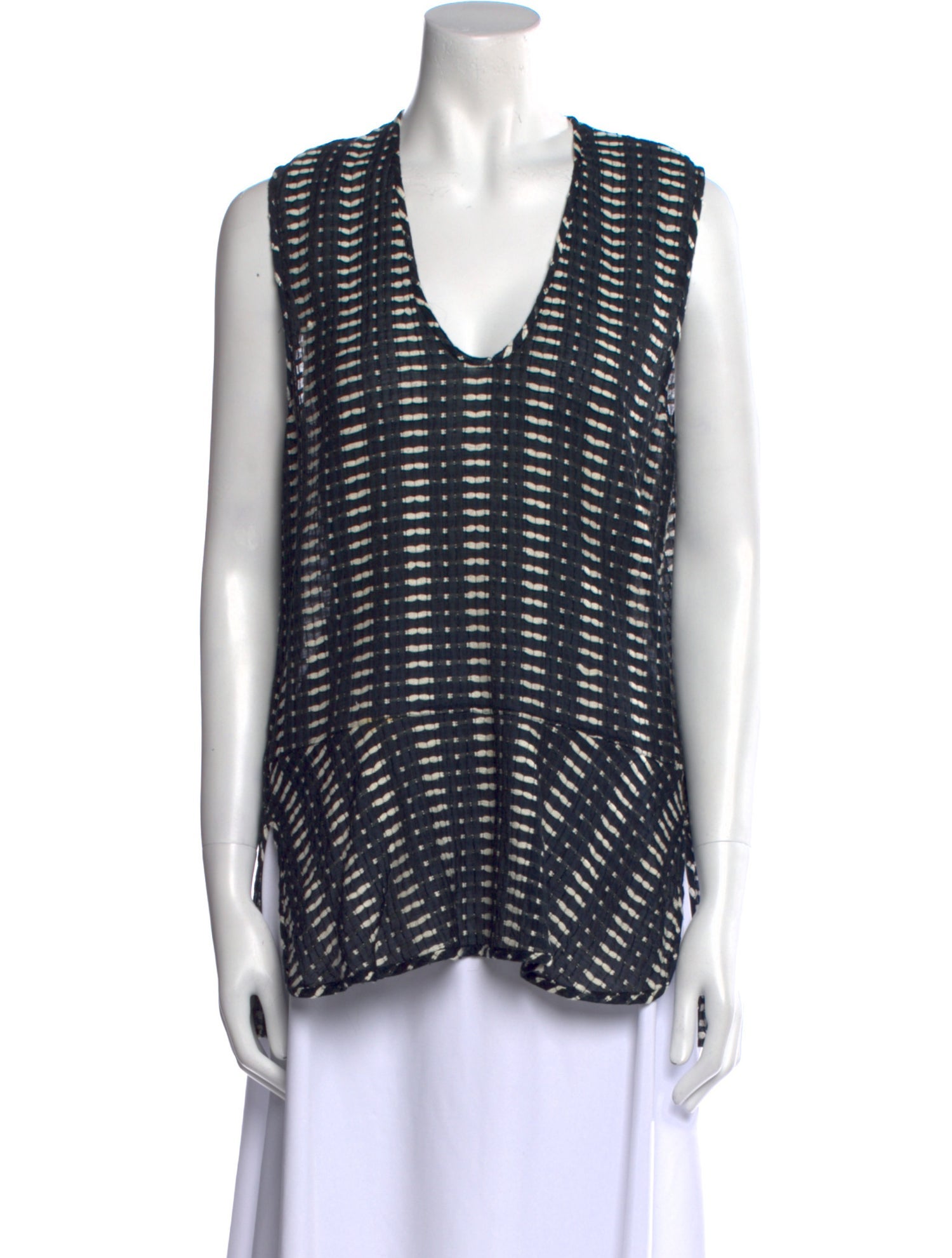 Zero + Maria Cornejo Striped V-Neck Blouse