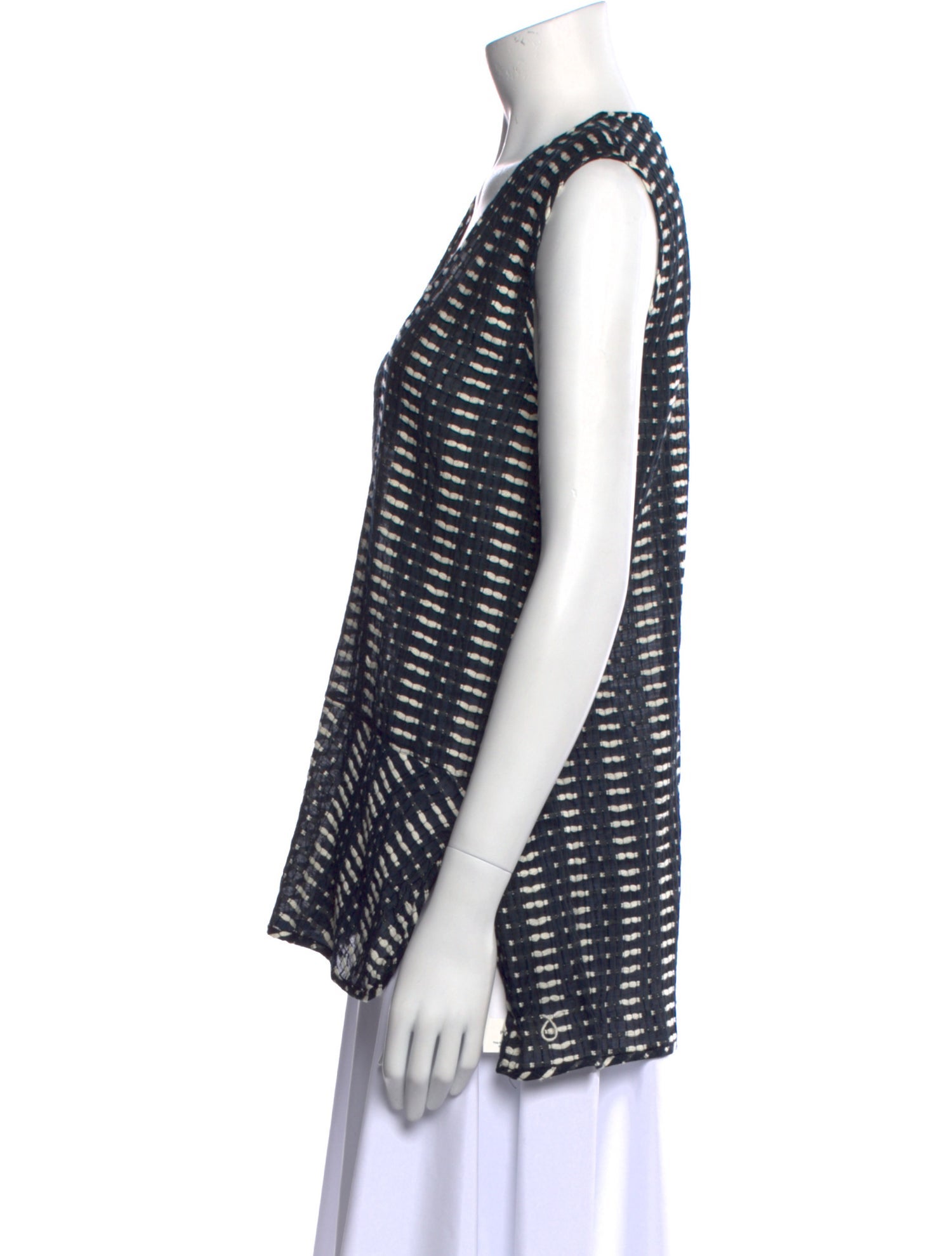 Zero + Maria Cornejo Striped V-Neck Blouse