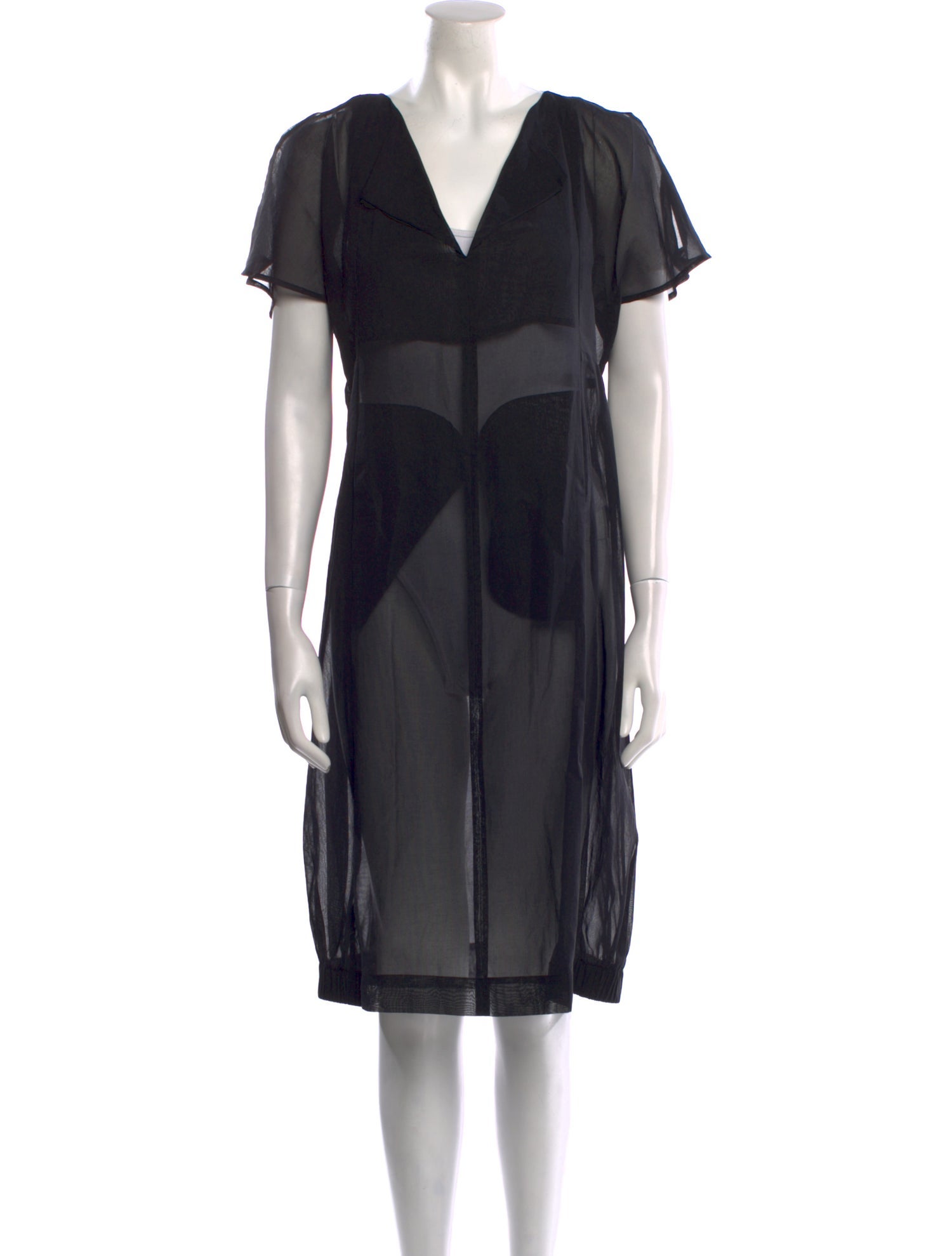 Zero + Maria Cornejo V-Neck Knee-Length Dress