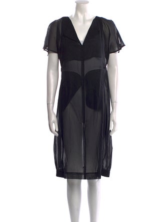 Zero + Maria Cornejo V-Neck Knee-Length Dress