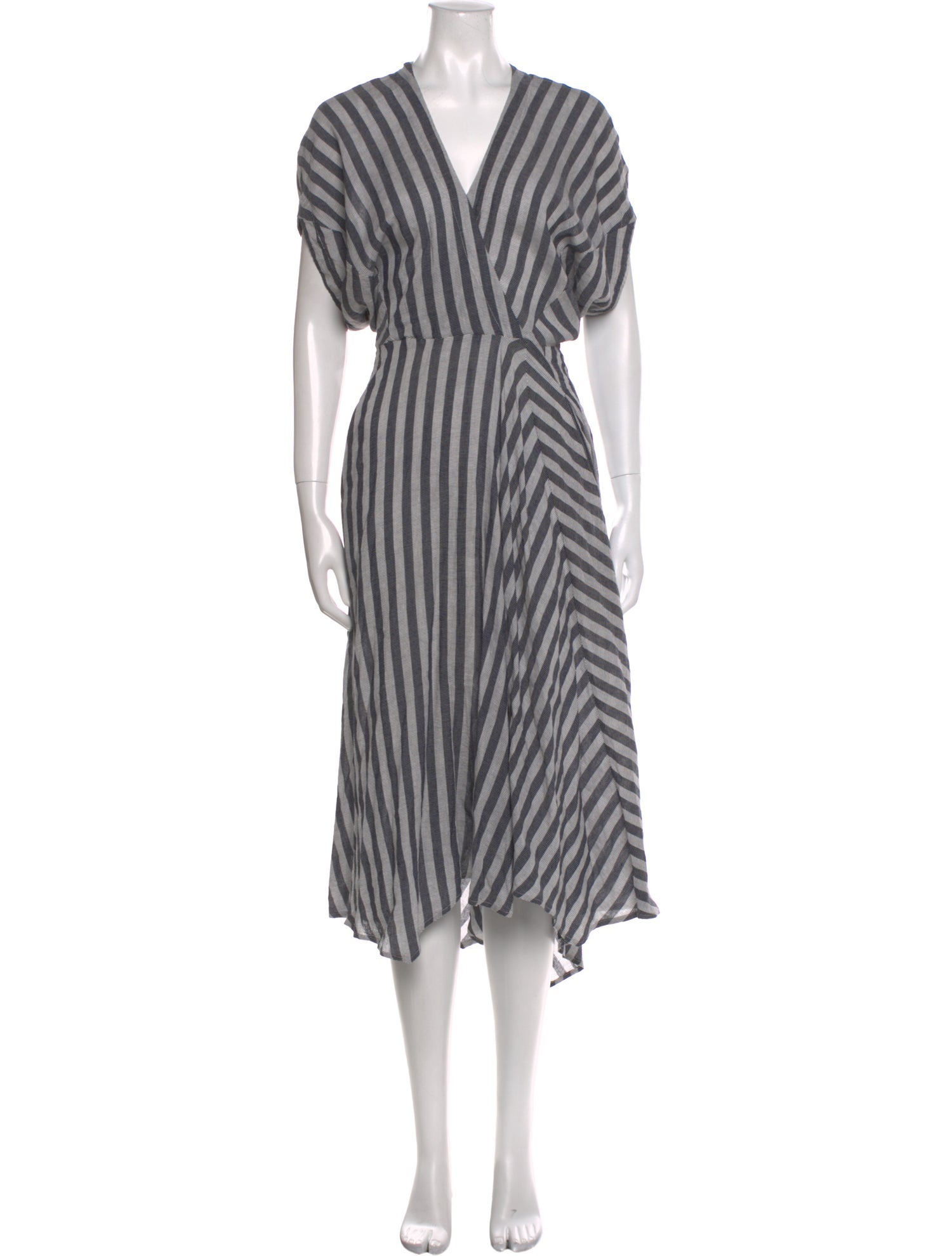 Zero + Maria Cornejo Striped Midi Length Dress