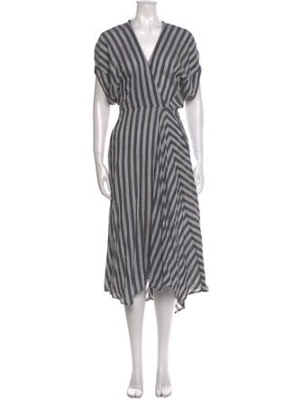 Zero + Maria Cornejo Striped Midi Length Dress
