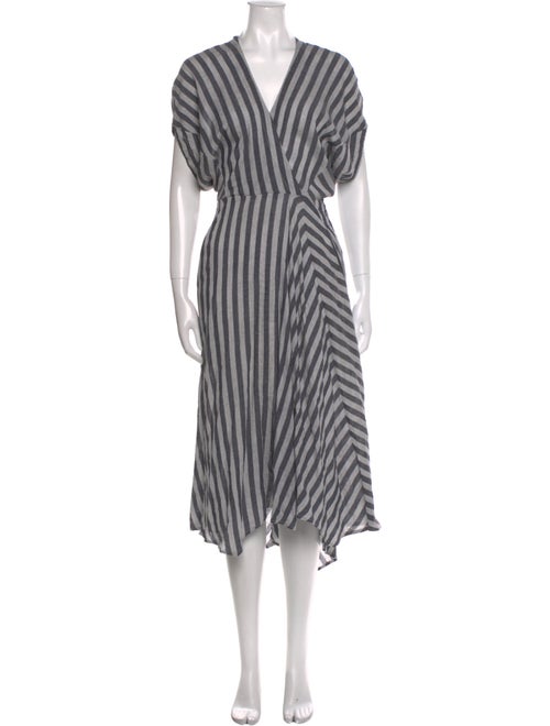 Zero + Maria Cornejo Striped Midi Length Dress