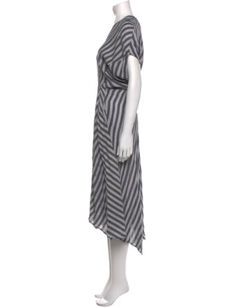 Zero + Maria Cornejo Striped Midi Length Dress
