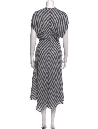 Zero + Maria Cornejo Striped Midi Length Dress